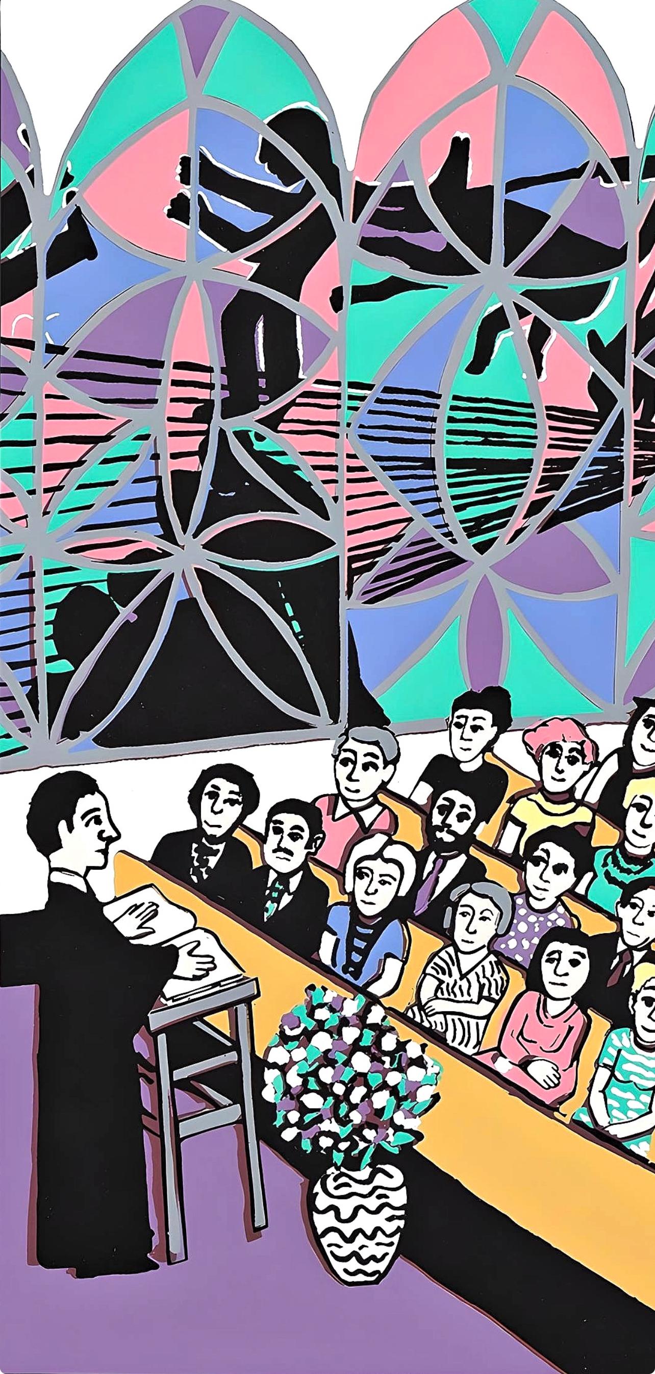 Faith Ringgold, Police Brutality Viewed Thru Stained Glass (La brutalité policière vue à travers un vitrail), 2007 en vente 2