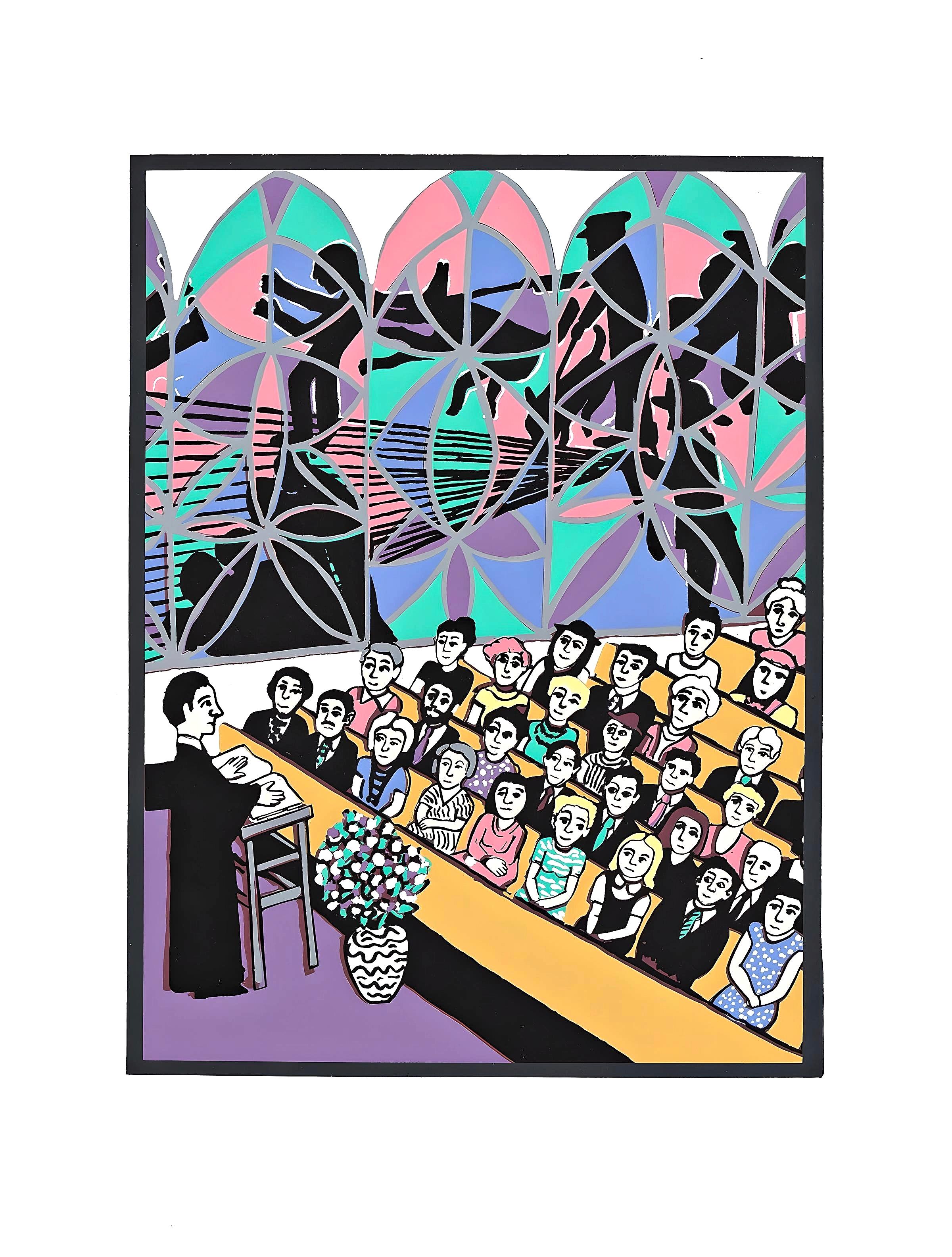 Faith Ringgold, Police Brutality Viewed Thru Stained Glass (La brutalité policière vue à travers un vitrail), 2007 en vente 5