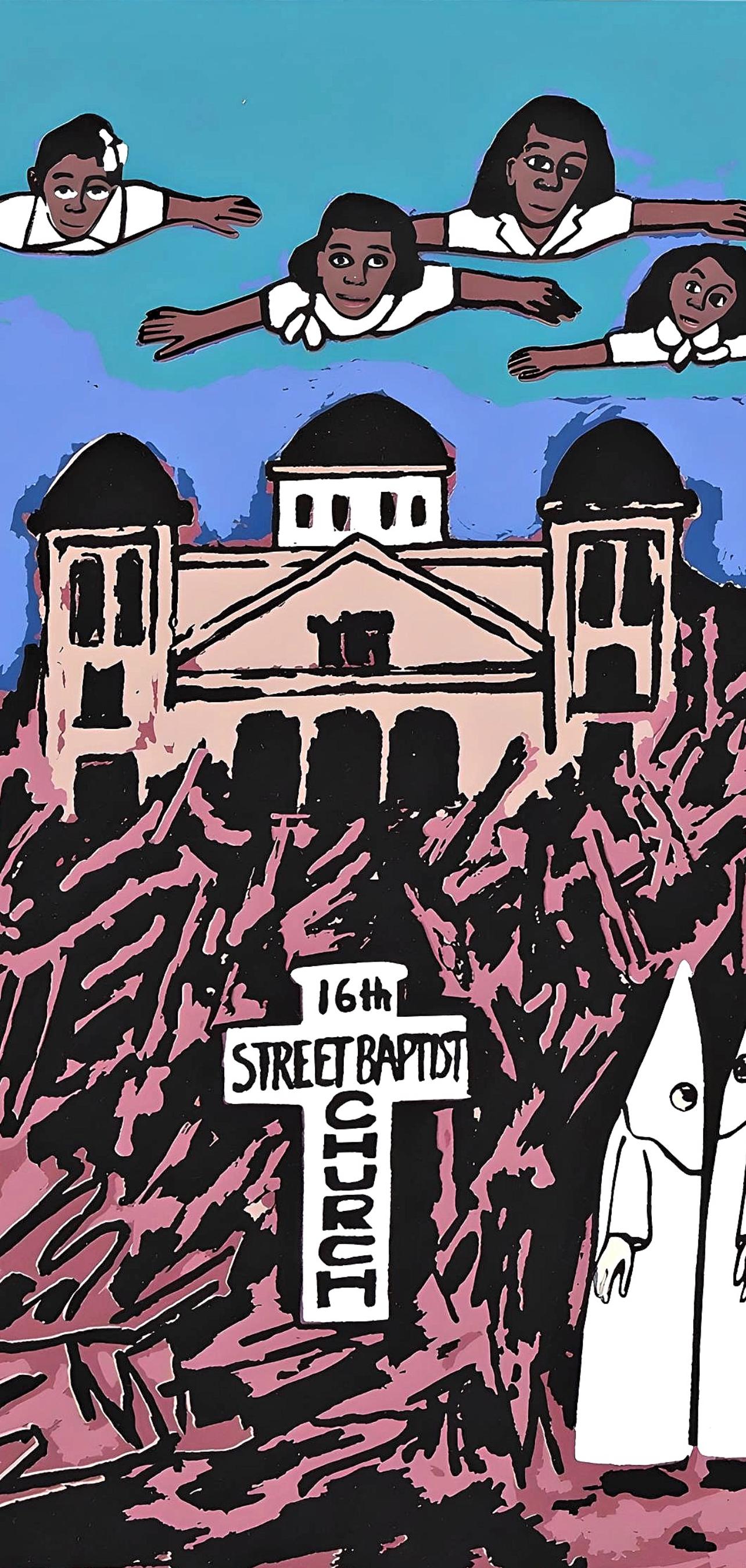 Four Little Girls Bombed in a Church, Letter from Birmingham City Jail - Print by Faith Ringgold