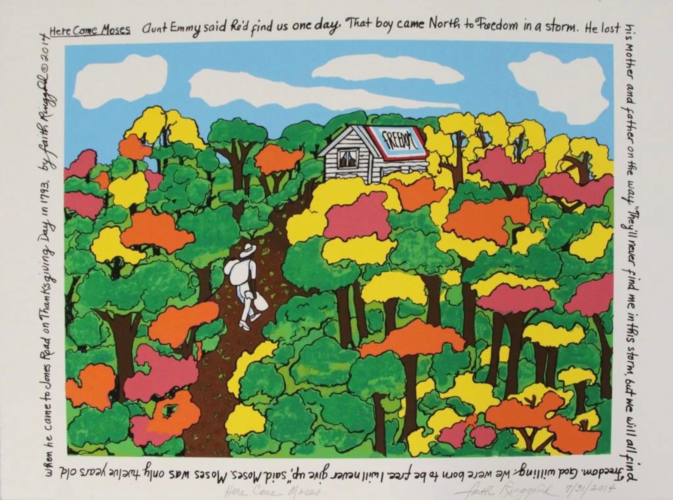 Arriva Moses, Ed. 51/200 - Print di Faith Ringgold