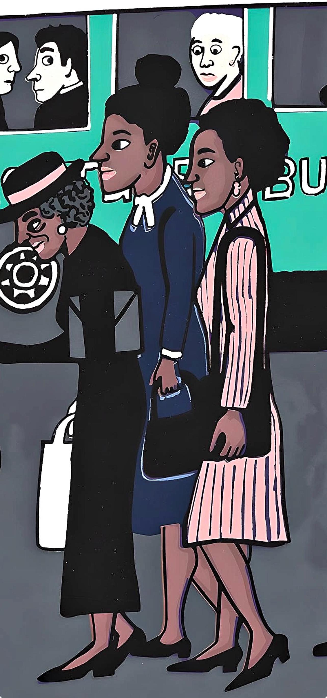 Boycott du Bus Montgomery, lettre du Birmingham City Jail - Expressionniste Print par Faith Ringgold