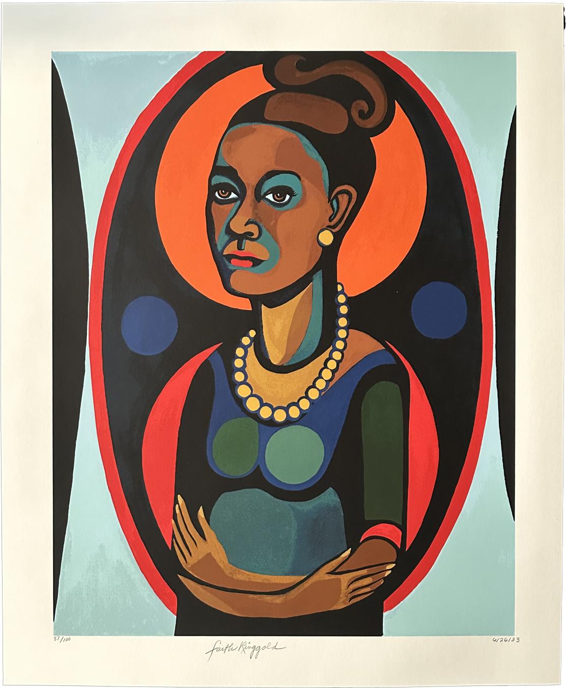 Portrait Print de Faith Ringgold - Autorretrato 2023 Serigrafía firmada Limitada  Edición