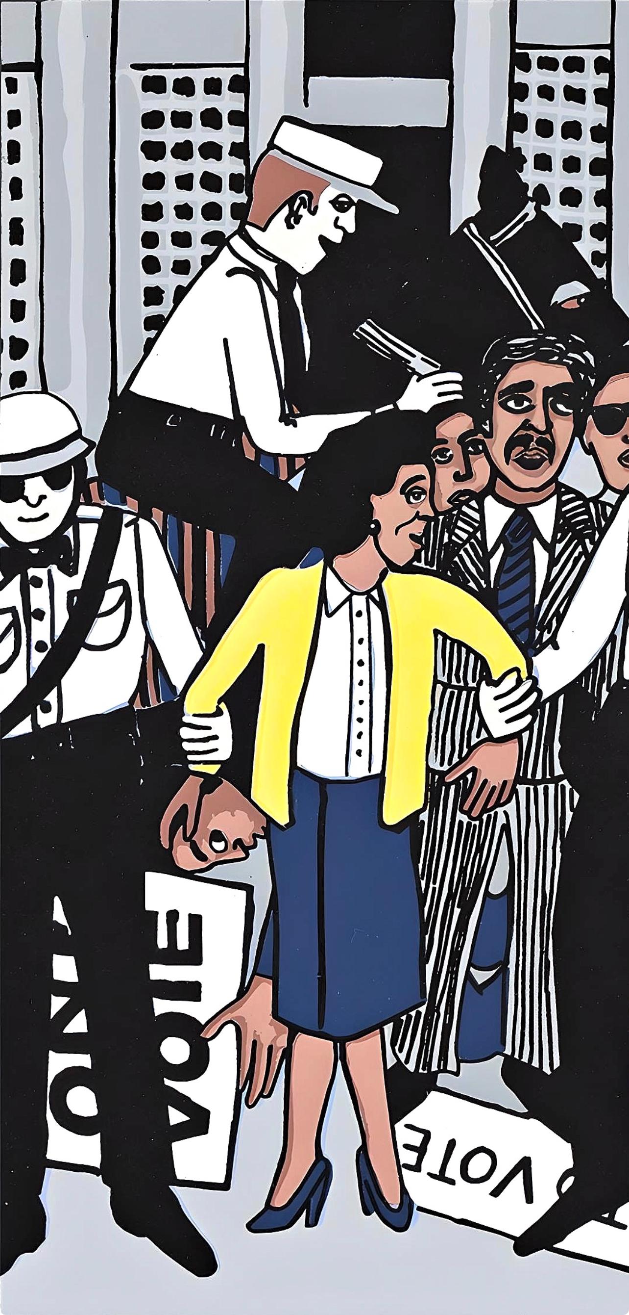 Recht zum Vote, Brief von Birmingham City Jail (Expressionismus), Print, von Faith Ringgold