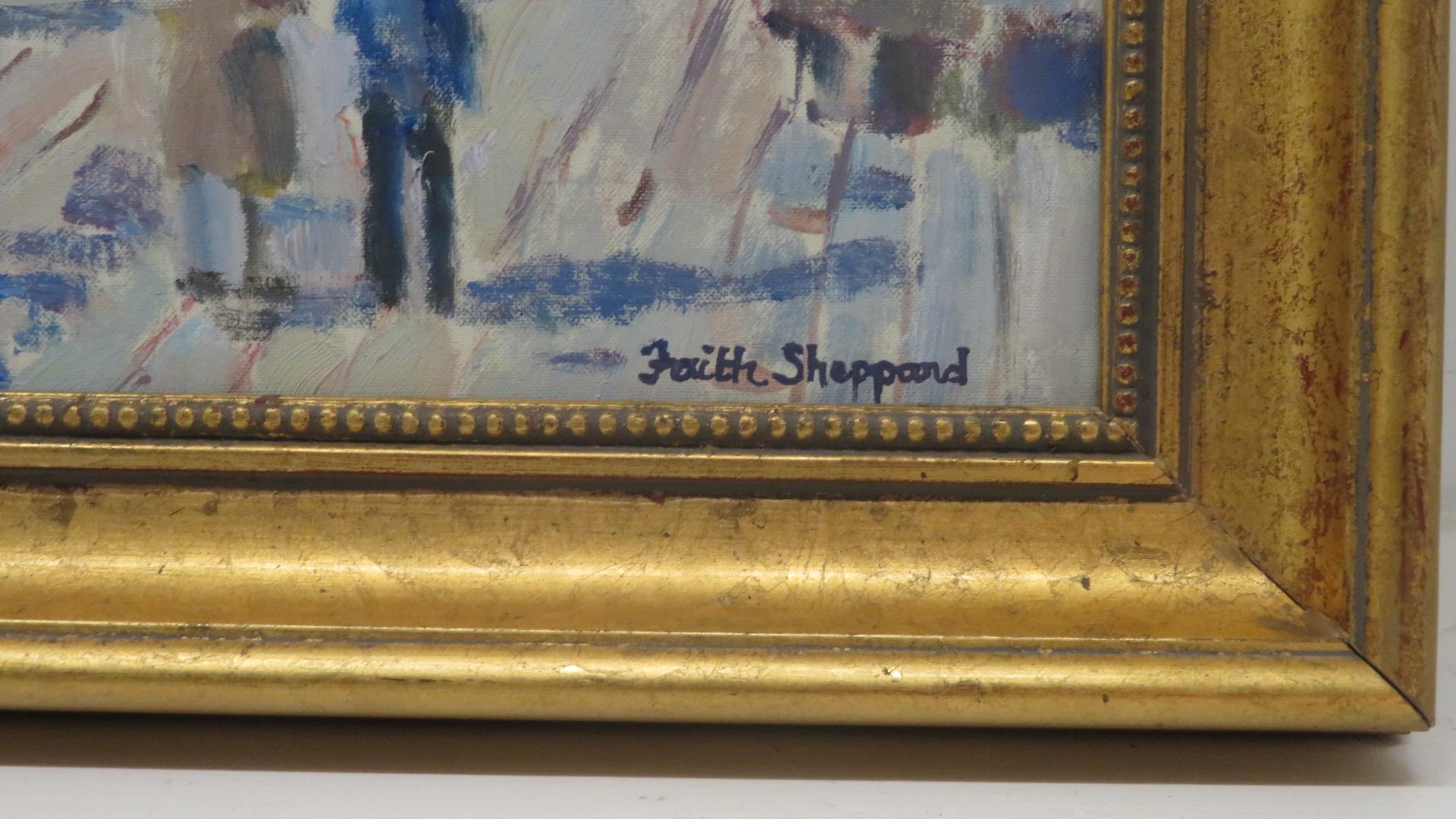 (1920-2008) Post-impressionista italiano firmato GRANDE Pittura ad olio VENEZIA Italia 1