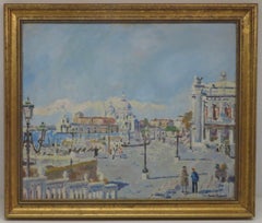 (1920-2008) Italian Post Impressionist signed LARGE Oil Painting VENICE Italy 
