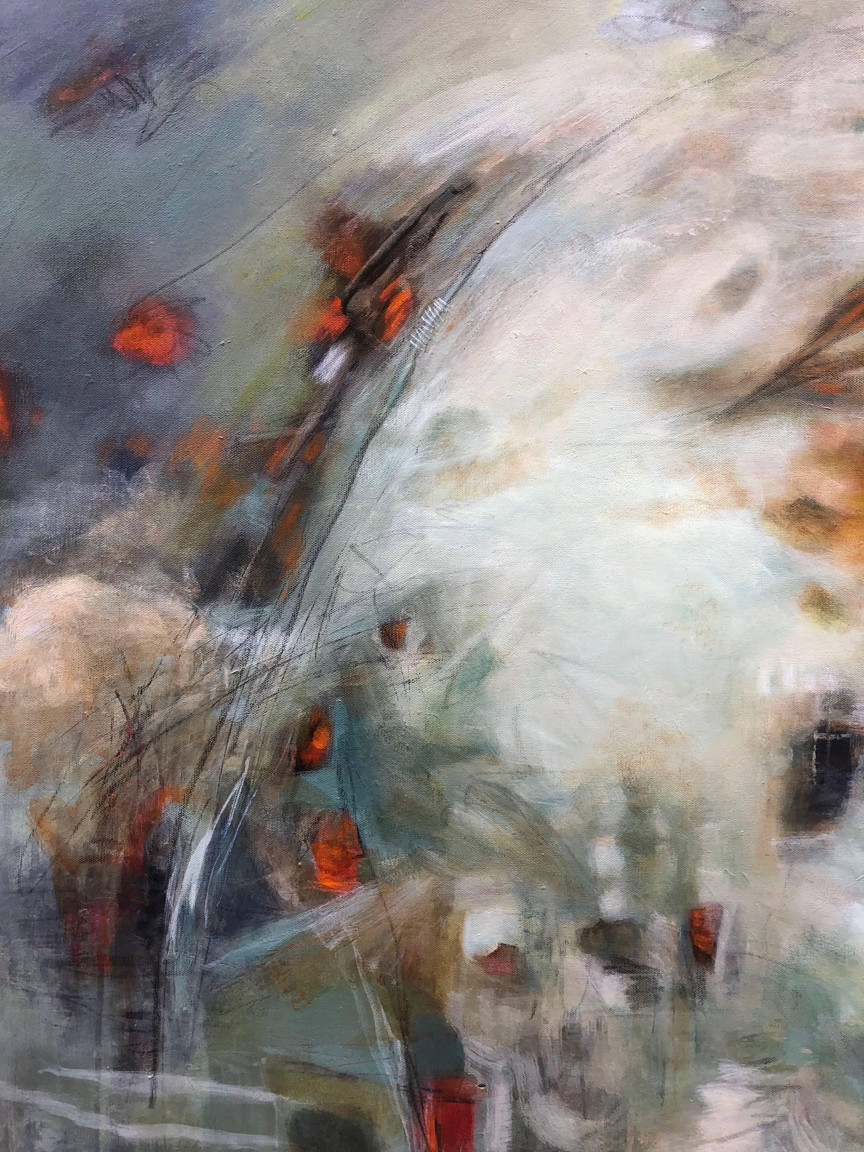 A Stitch by Stitch in Time - Abstract Painting Grigio di Faith Taylor