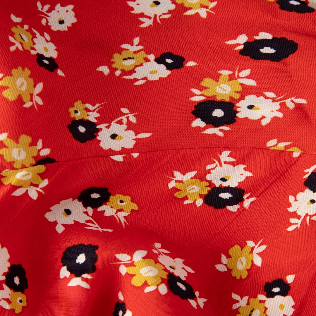Faithfull The Brand - Vestito midi rosso con stampa floreale - taglia L. In condizioni buone a London, GB