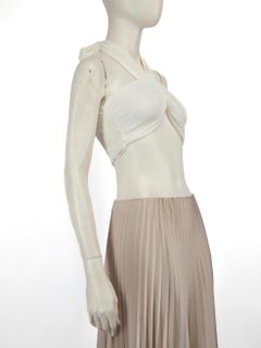 Faithfull The Brand White Linen Bow Detail Top Size S