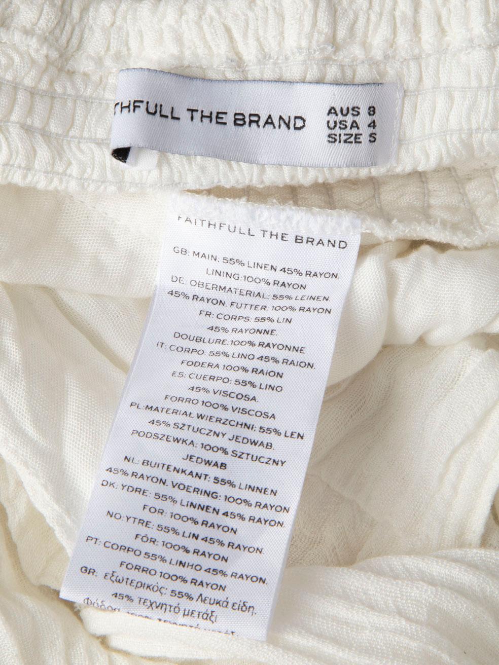 Faithfull The Brand haut en lin blanc avec nœud, taille S en vente 1