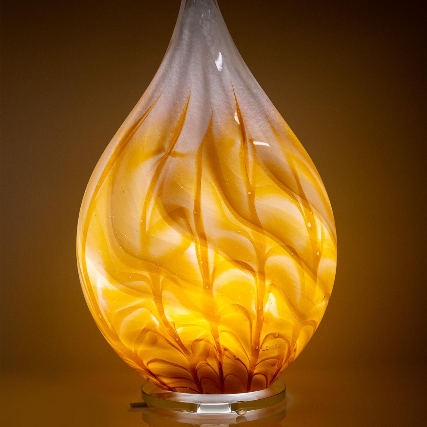 Faitmain Flame Vidrio Amarillo Naranja Claro, Francia finales del siglo XX en venta