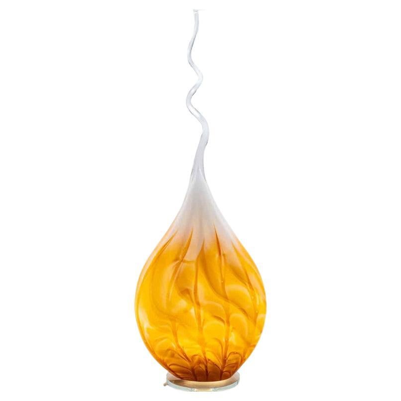 Faitmain Flame Light Orange Yellow Glass, France