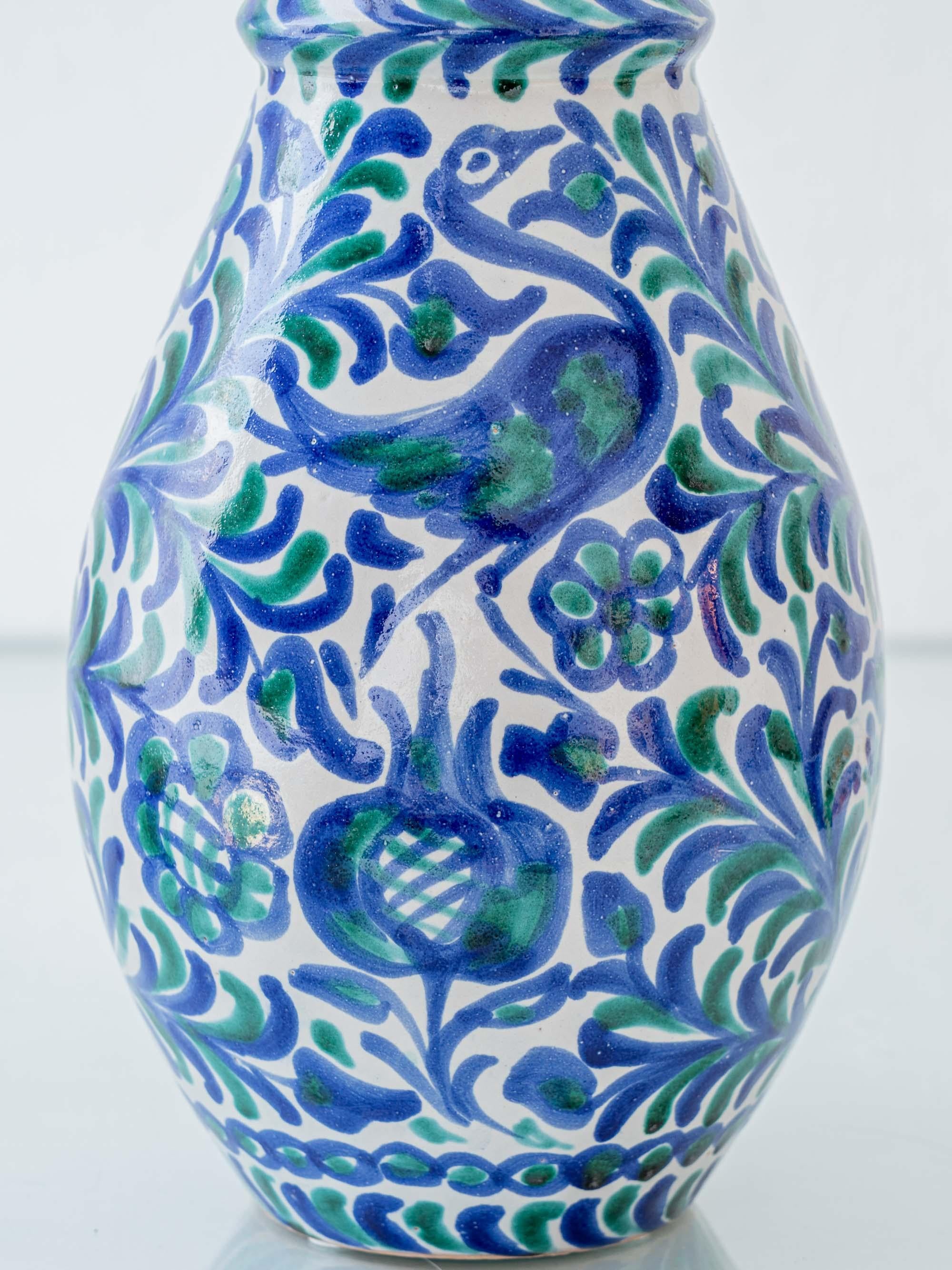 Lámpara de mesa de cerámica Fajalauza con pantalla tejida a mano, Granada, España Siglo XXI y contemporáneo en venta