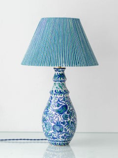 Fajalauza Ceramic Table Lamp With Hand-Woven Lampshade, Granada, Spain