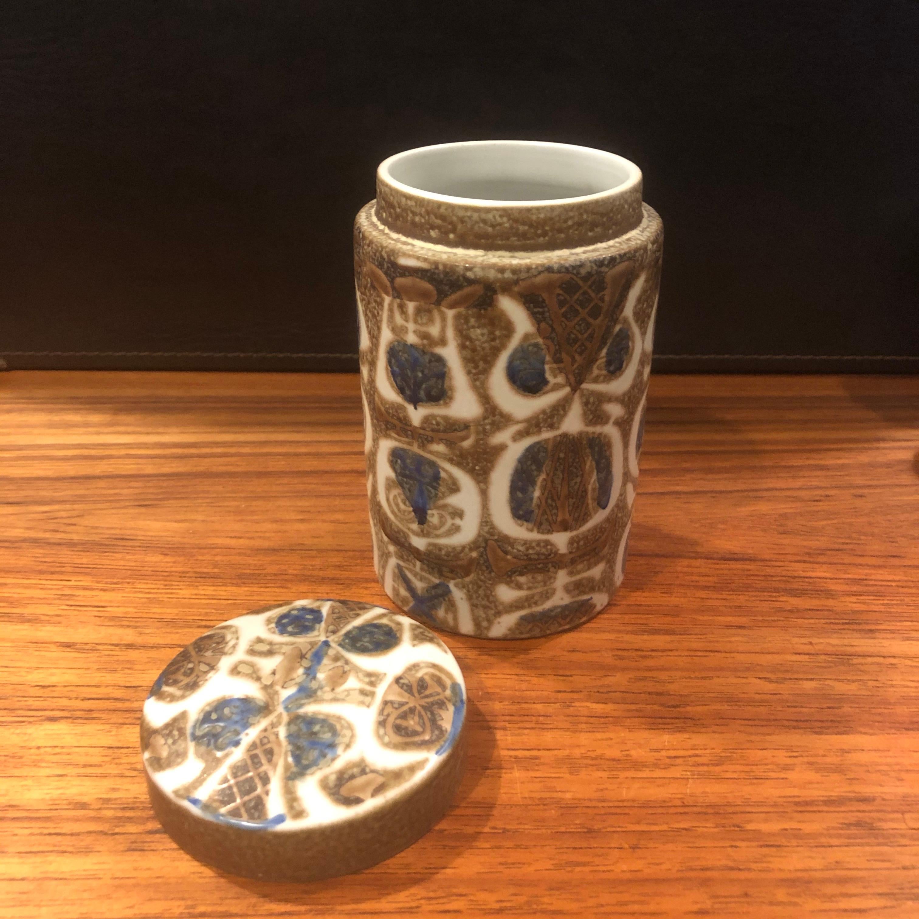 Mid-Century Modern Fajance Ceramic Lidded Jar / Humidor by Nils Thorsson for Royal Copenhagen For Sale