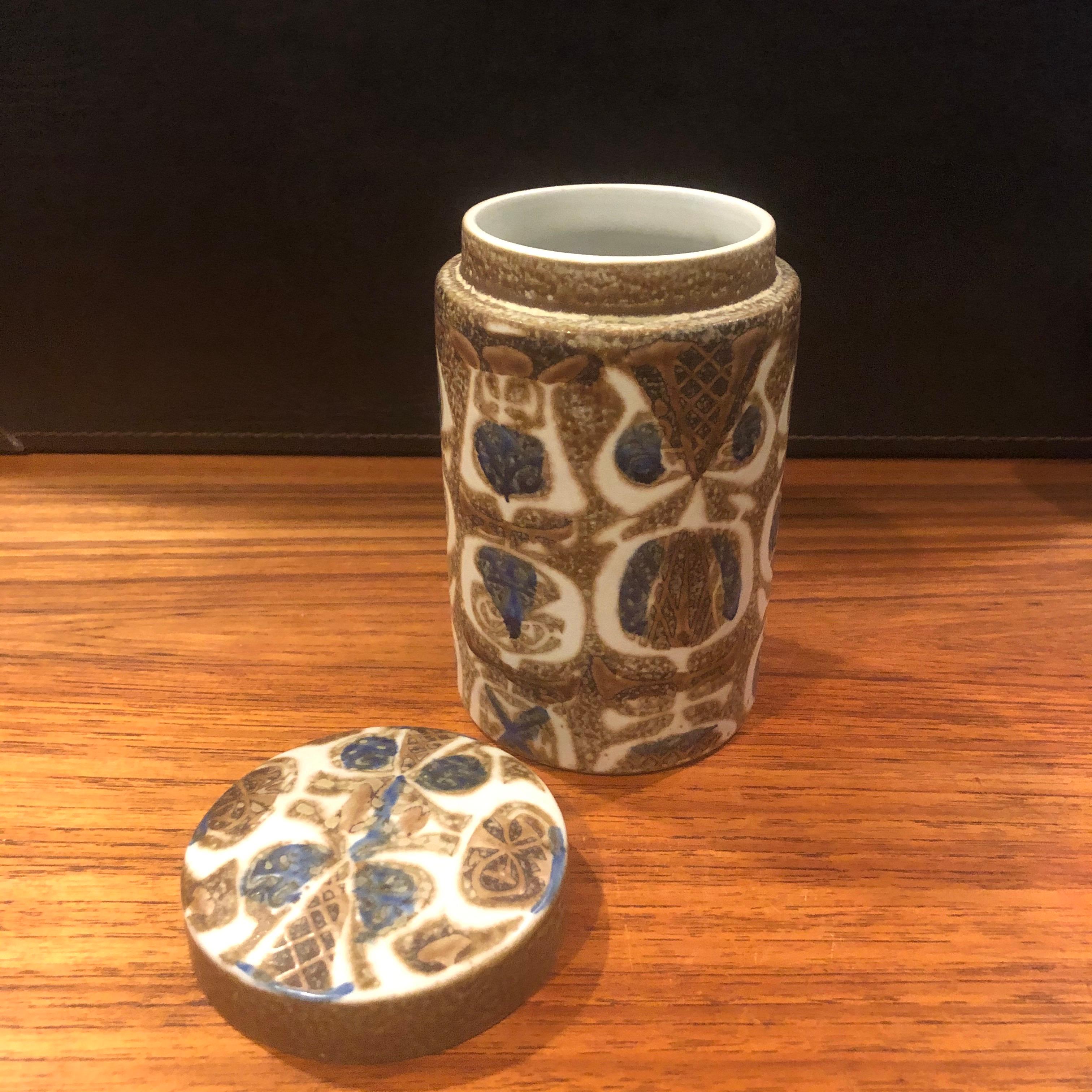 Danish Fajance Ceramic Lidded Jar / Humidor by Nils Thorsson for Royal Copenhagen For Sale