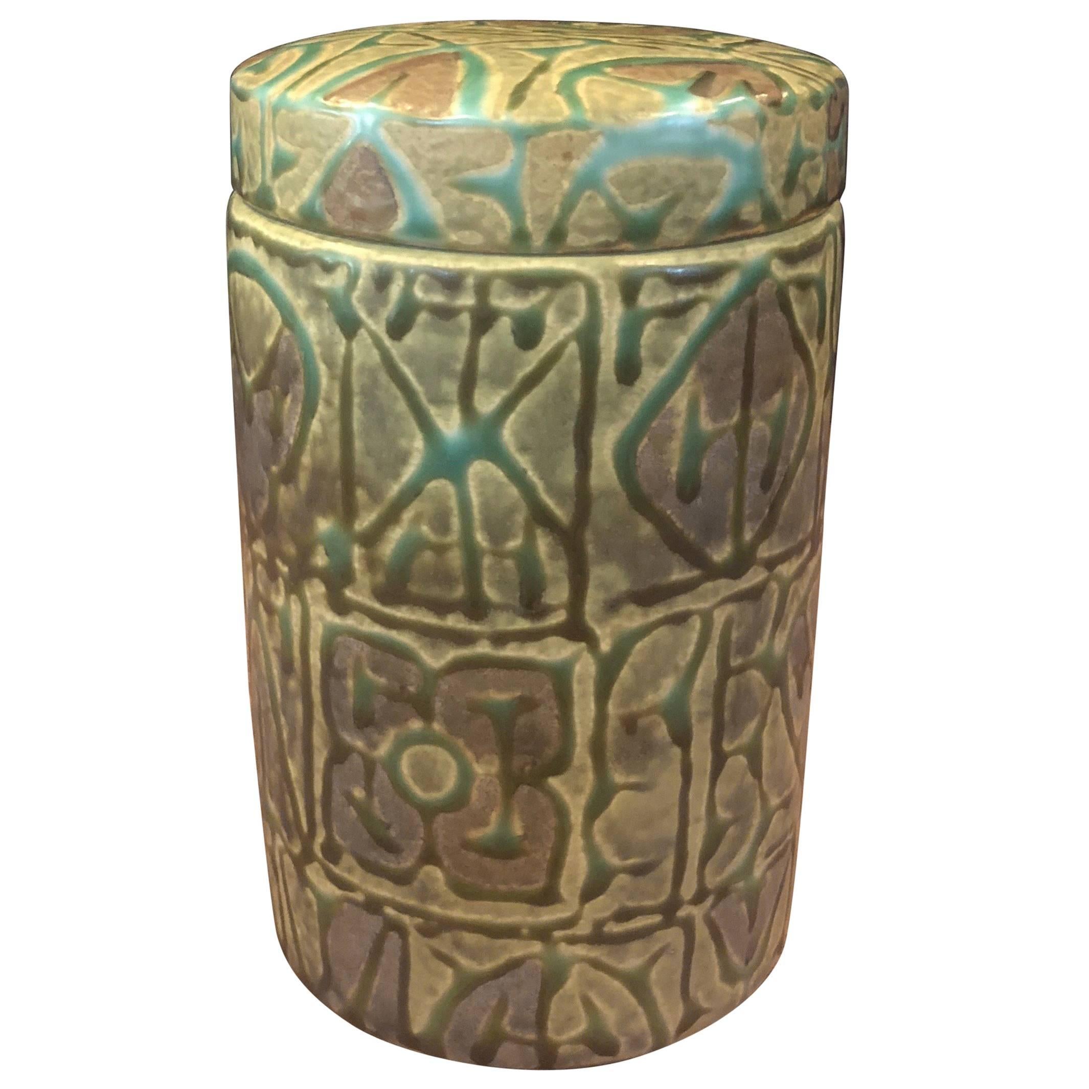 Fajance-Keramikgefäß mit Deckel / Humidore von Nils Thorsson für Royal Copenhagen
