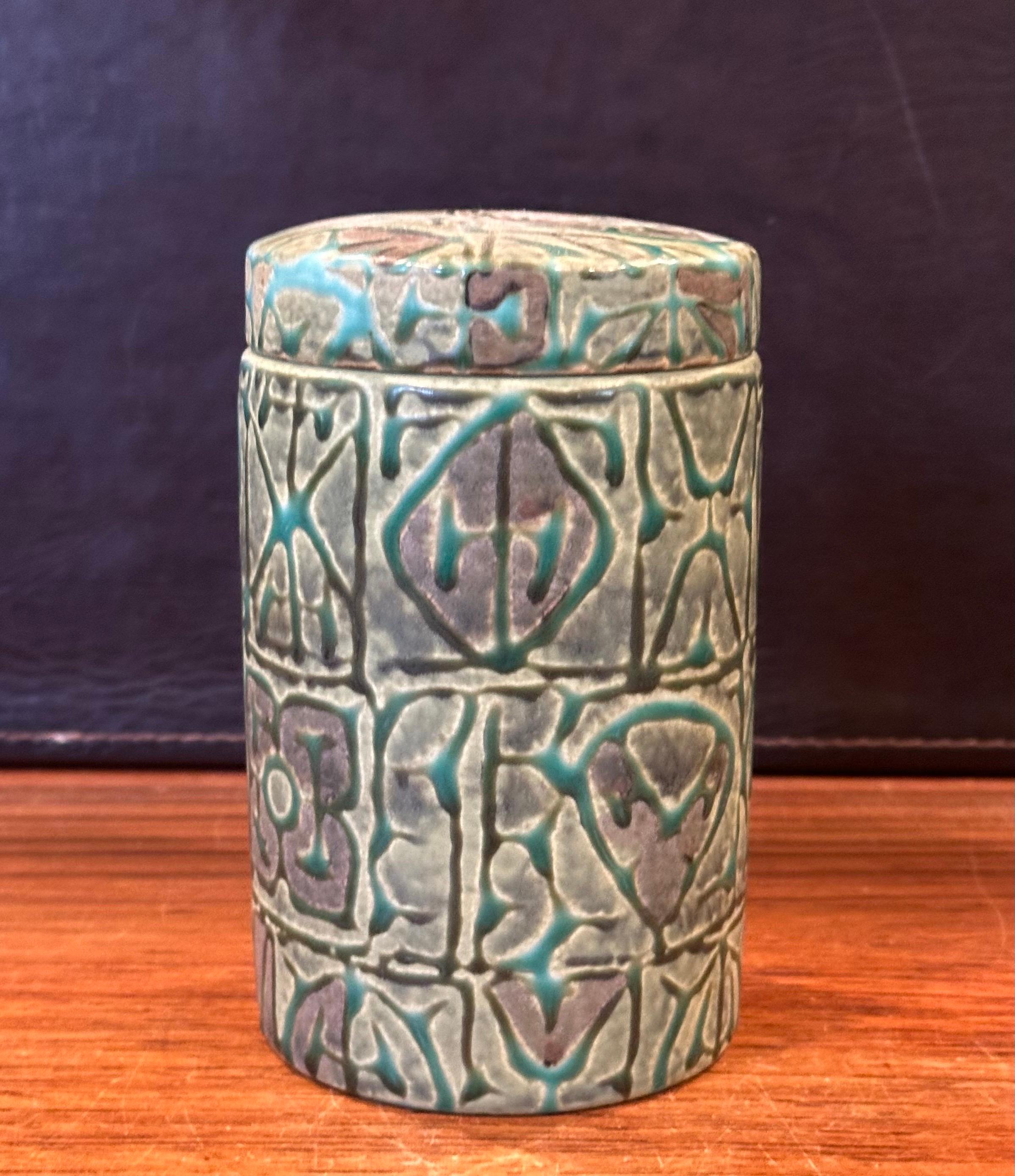 Fajance Lidded Box / Canister and Vase by Nils Thorsson for Royal Copenhagen For Sale 4