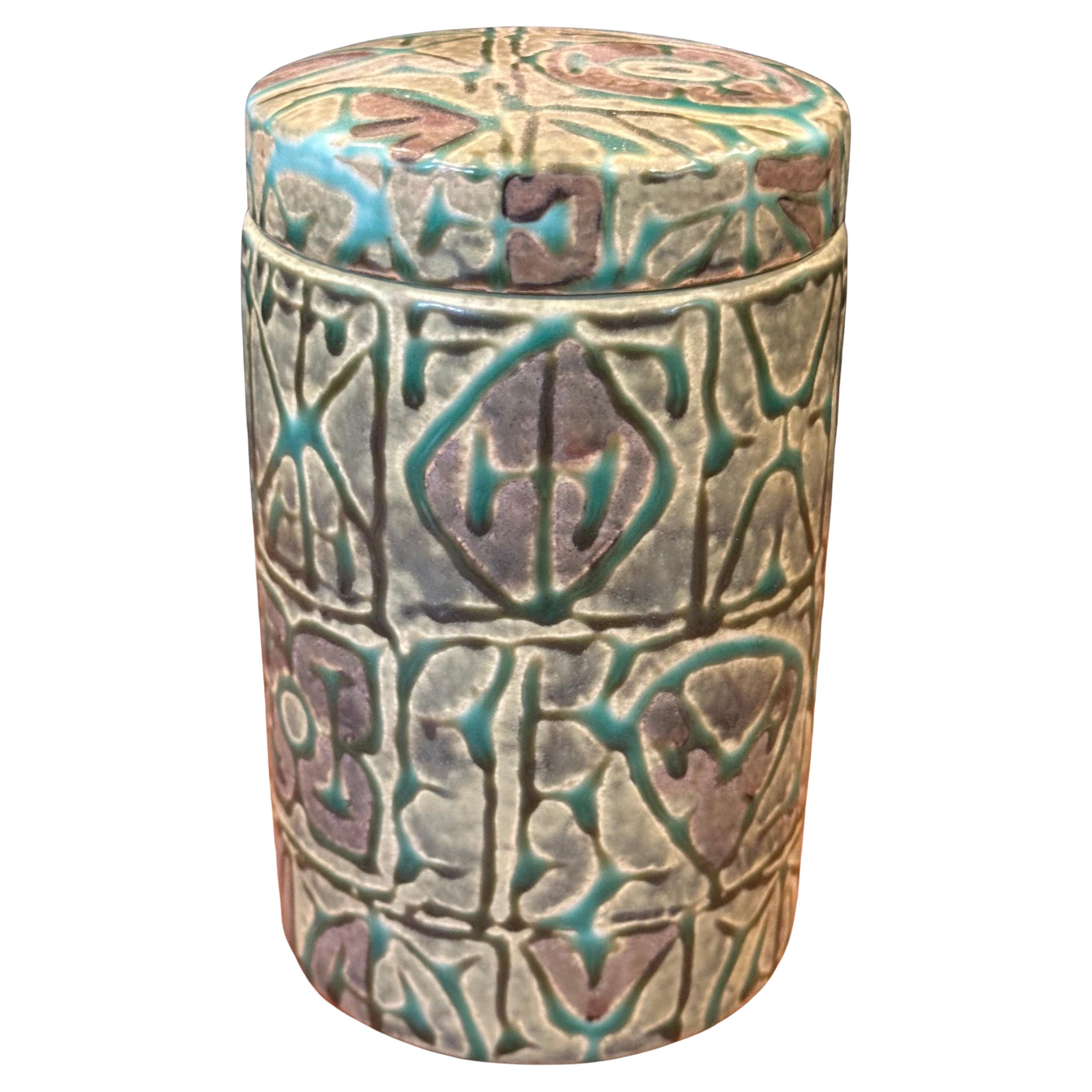 Mid-Century Modern Fajance Lidded Box / Canister and Vase by Nils Thorsson for Royal Copenhagen For Sale