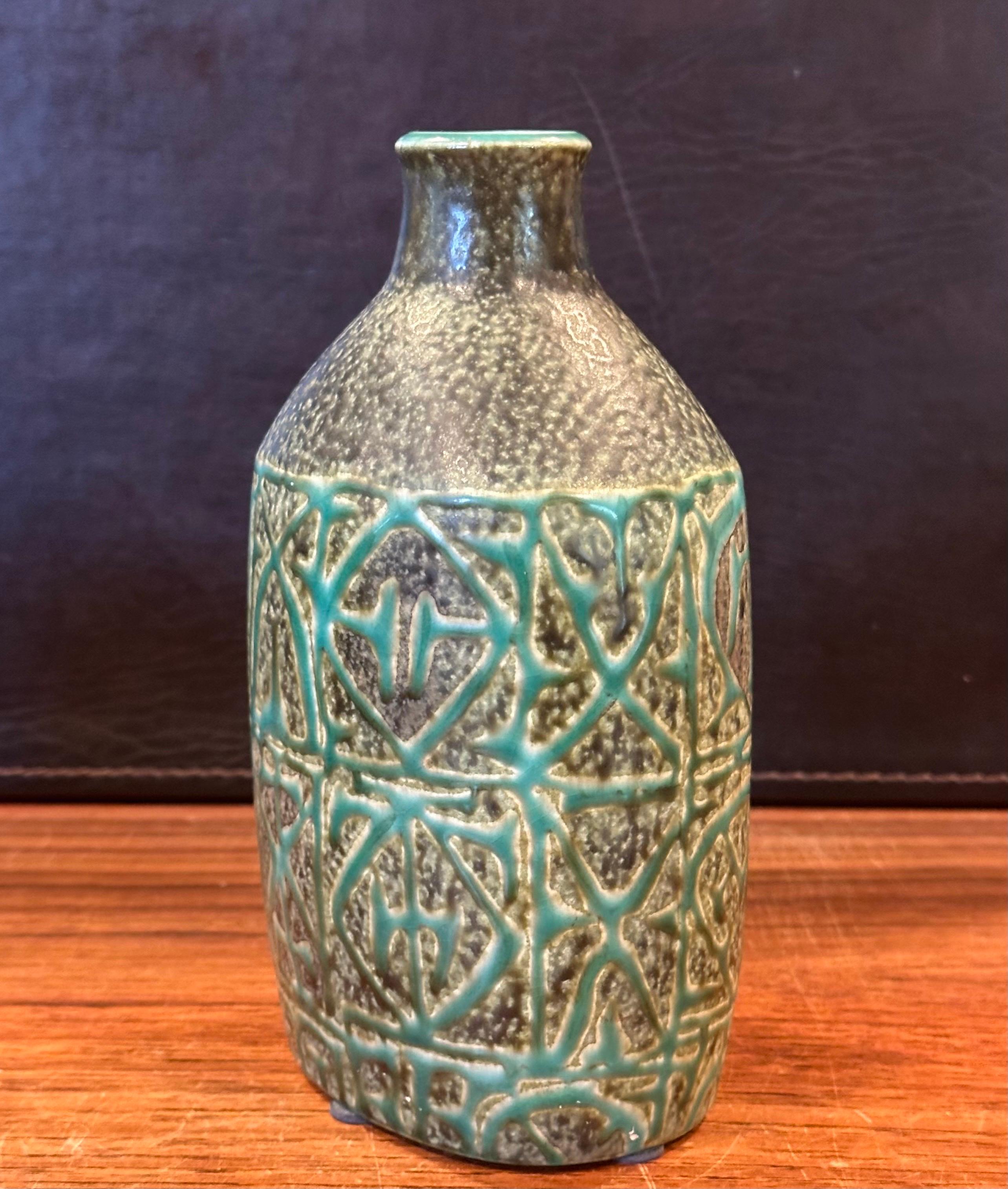 Stoneware Fajance Lidded Box / Canister and Vase by Nils Thorsson for Royal Copenhagen For Sale