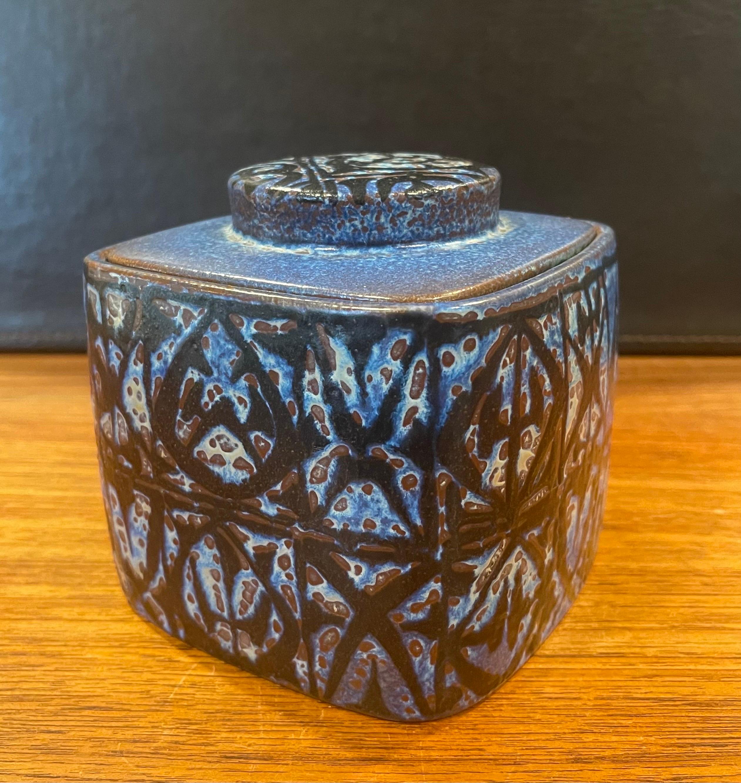 Danish Fajance Lidded Box / Humidor by Nils Thorsson for Royal Copenhagen For Sale