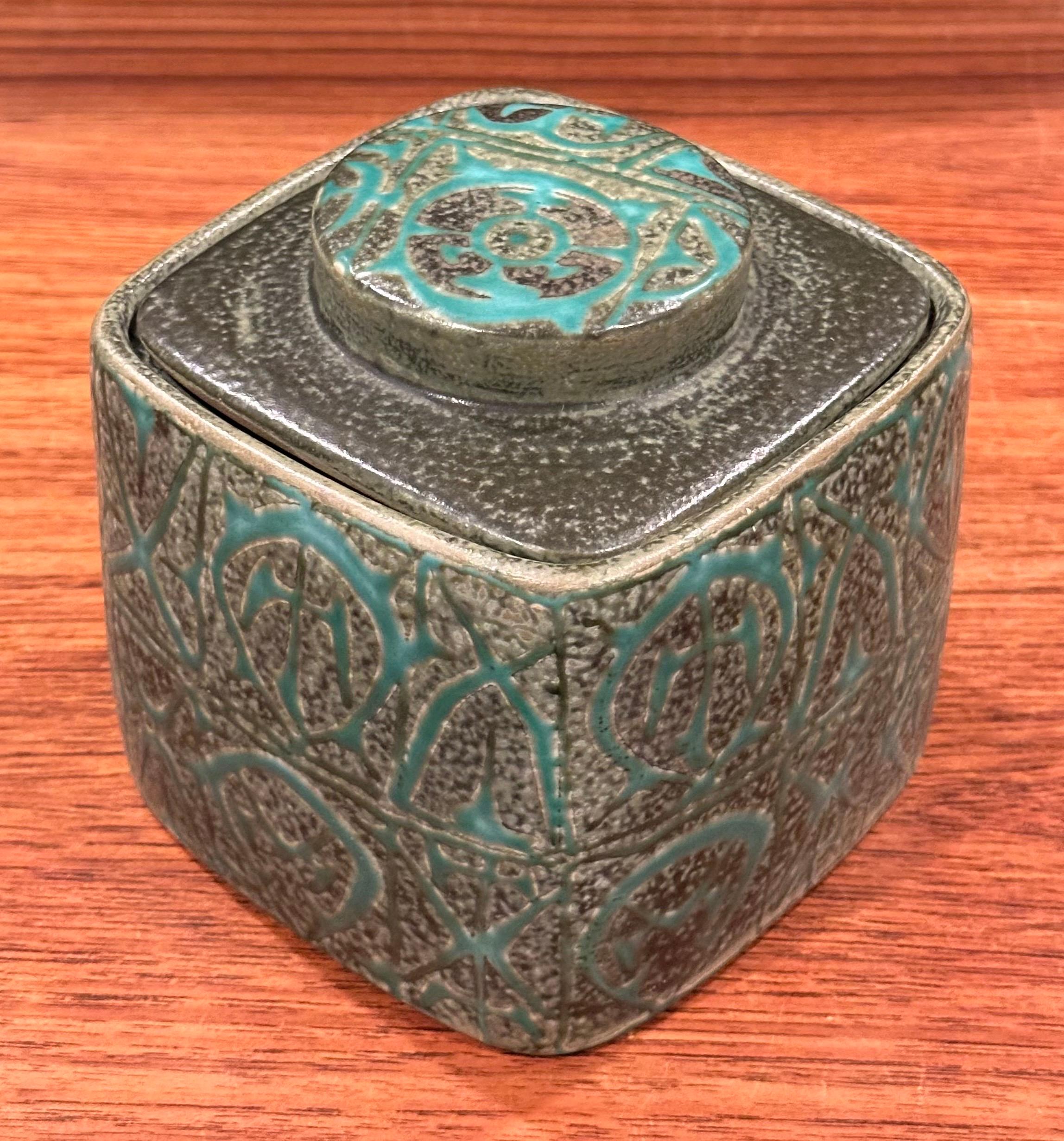 Glazed Fajance Lidded Box / Humidor by Nils Thorsson for Royal Copenhagen For Sale