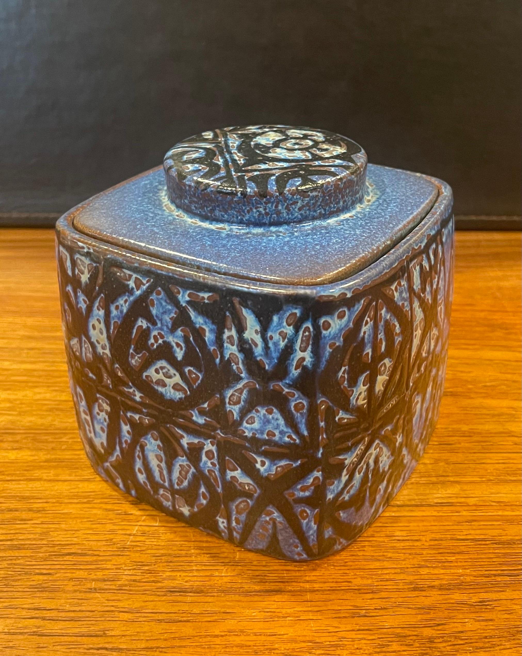 Glazed Fajance Lidded Box / Humidor by Nils Thorsson for Royal Copenhagen For Sale