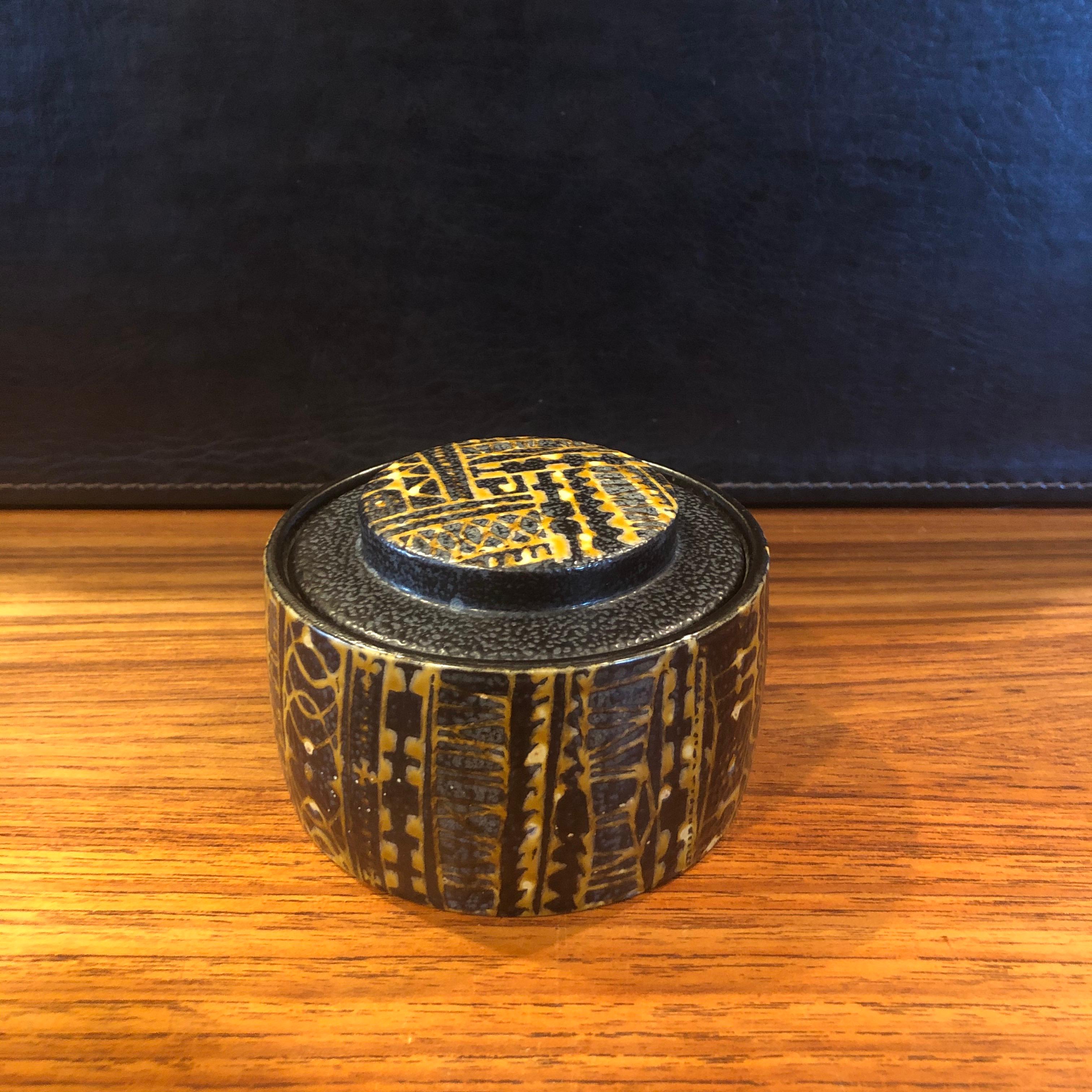 Mid-Century Modern Fajance Lidded Vase & Jar by Nils Thorsson for Royal Copenhagen For Sale