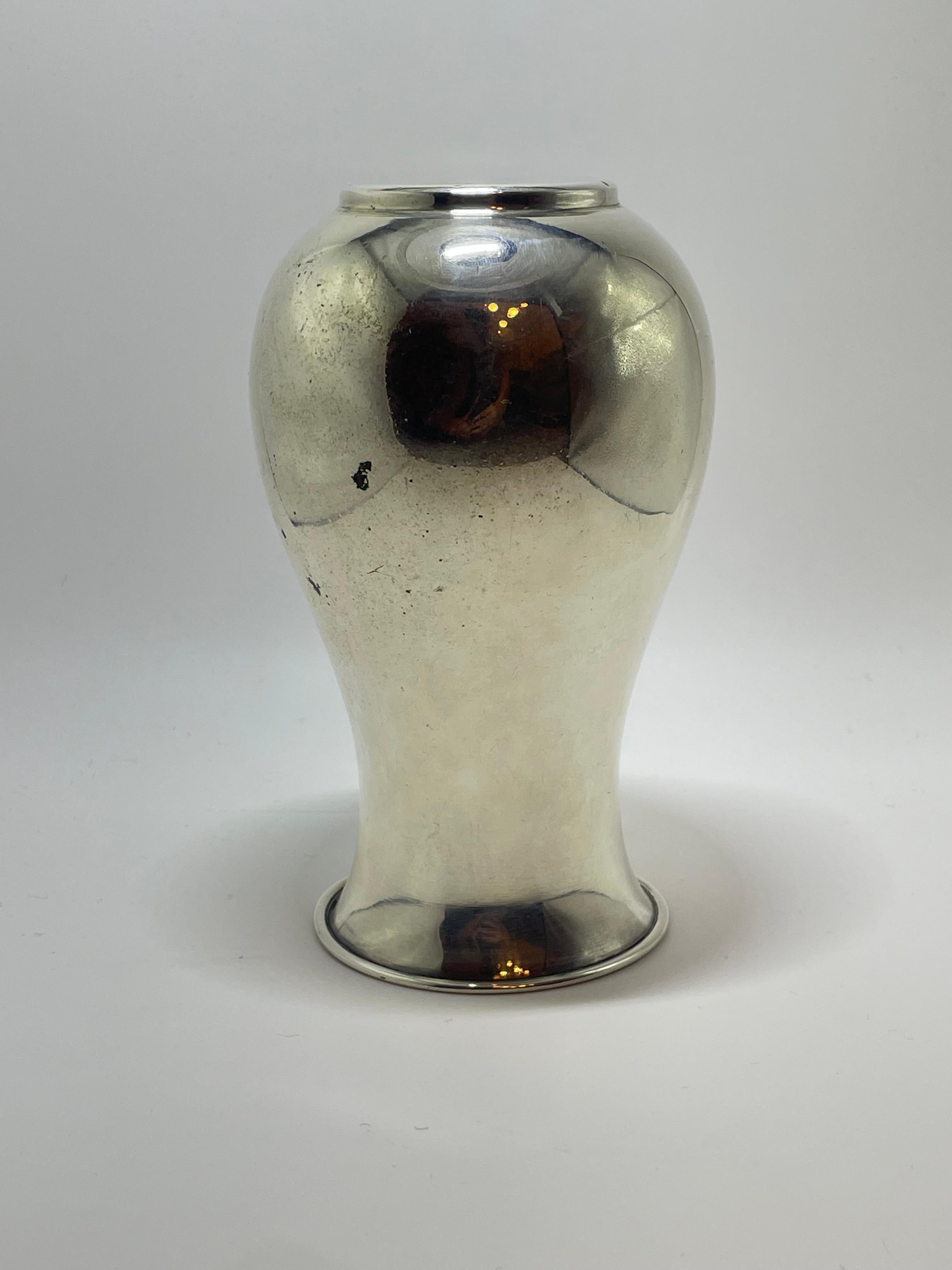 Art Déco FAK - Vaso placcato in argento - Modernità scandinava - Svezia anni 30 in vendita