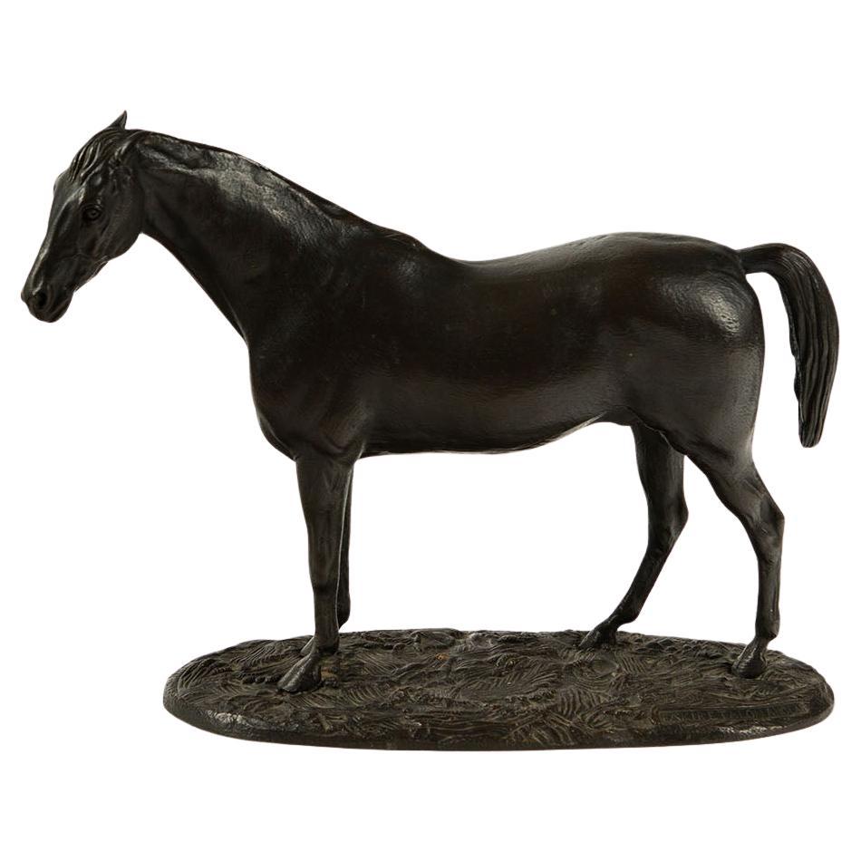 Fakir, semental inglés de pura sangre - Bronce patinado de principios del siglo XX en venta