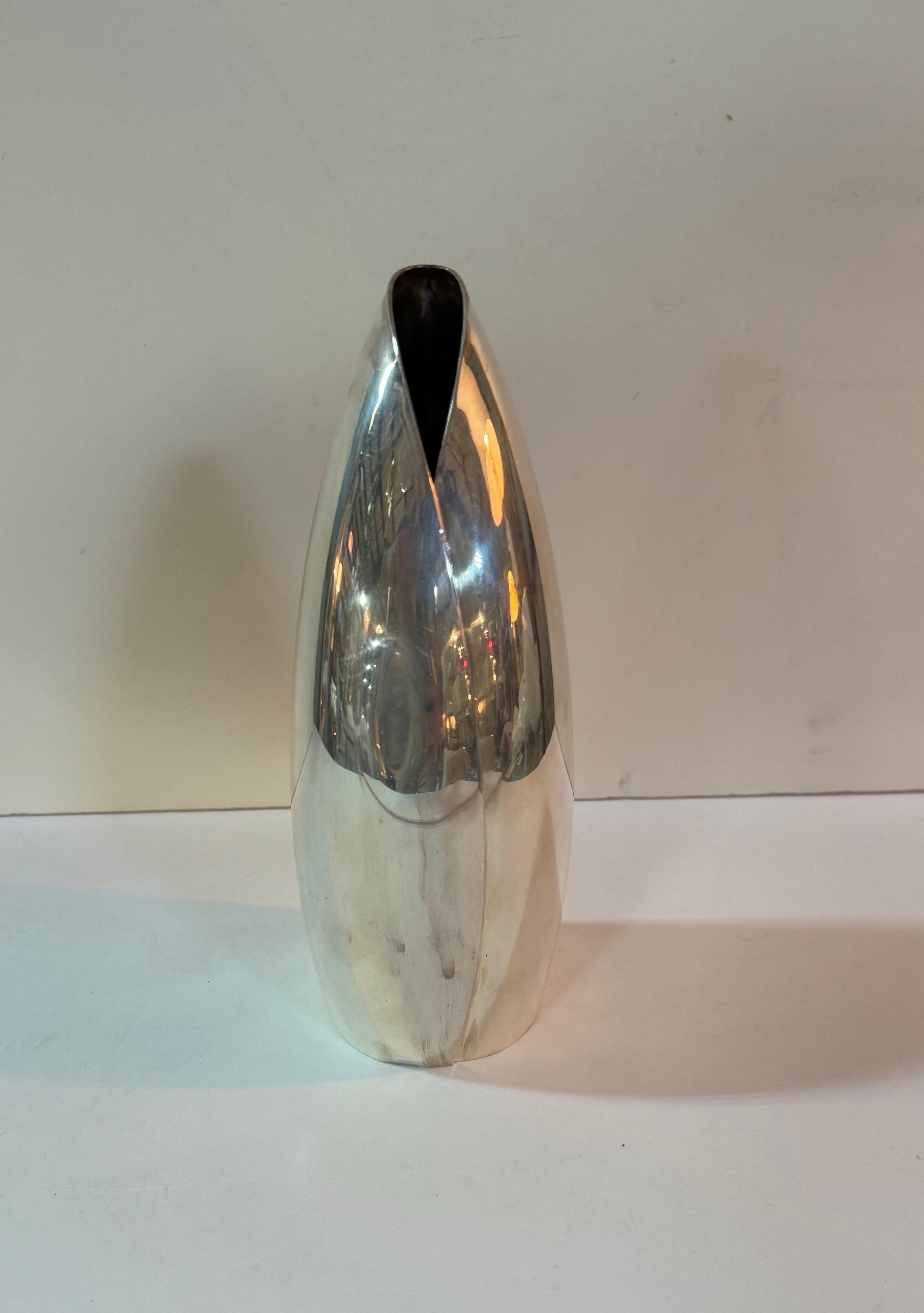 F.A.L.A. Guido Niest Lega Argentata Skulpturale versilberte Vase (Minimalistisch) im Angebot