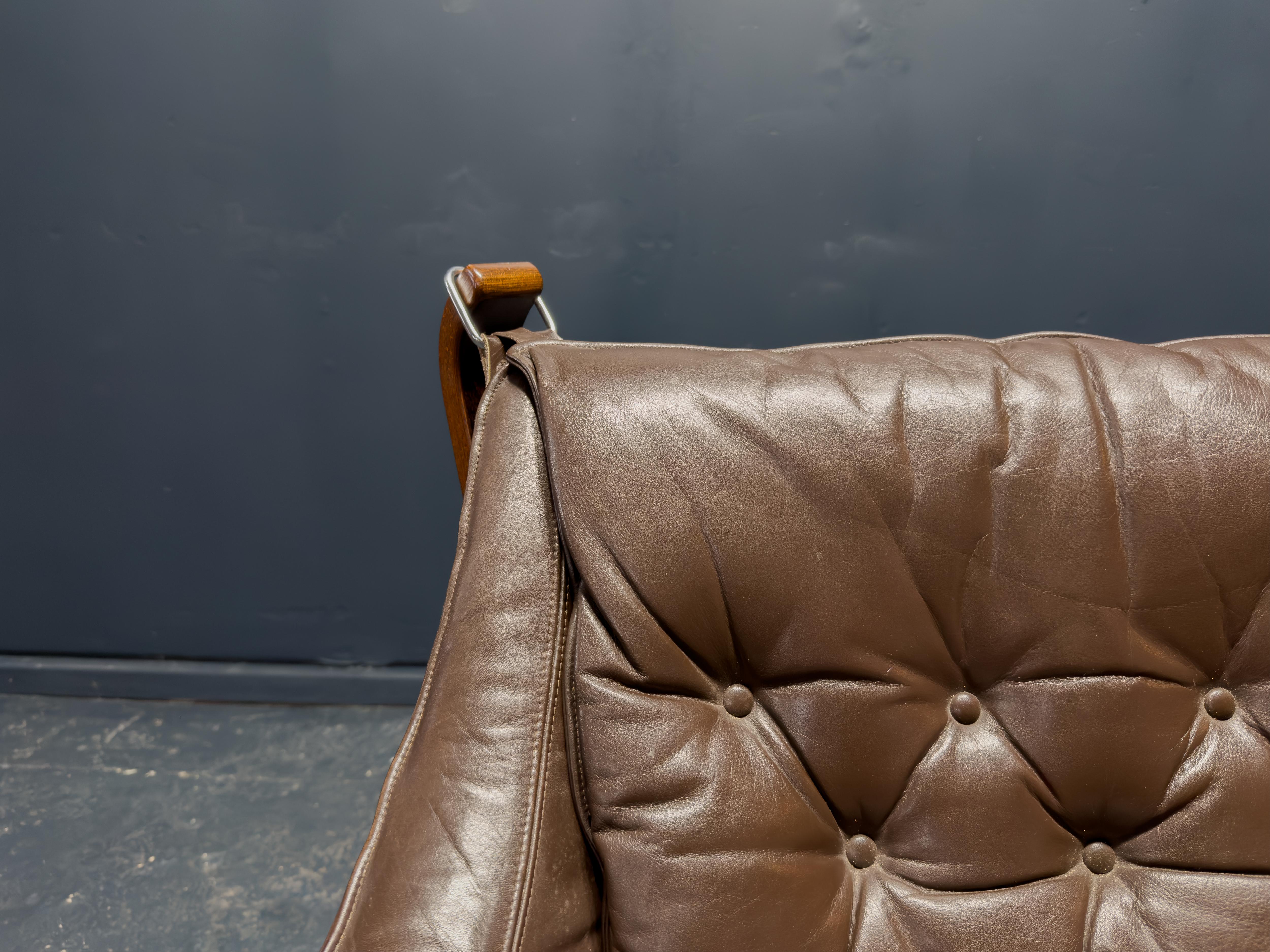 Leather Falcon Armchair by Sigurd Resell For Sale