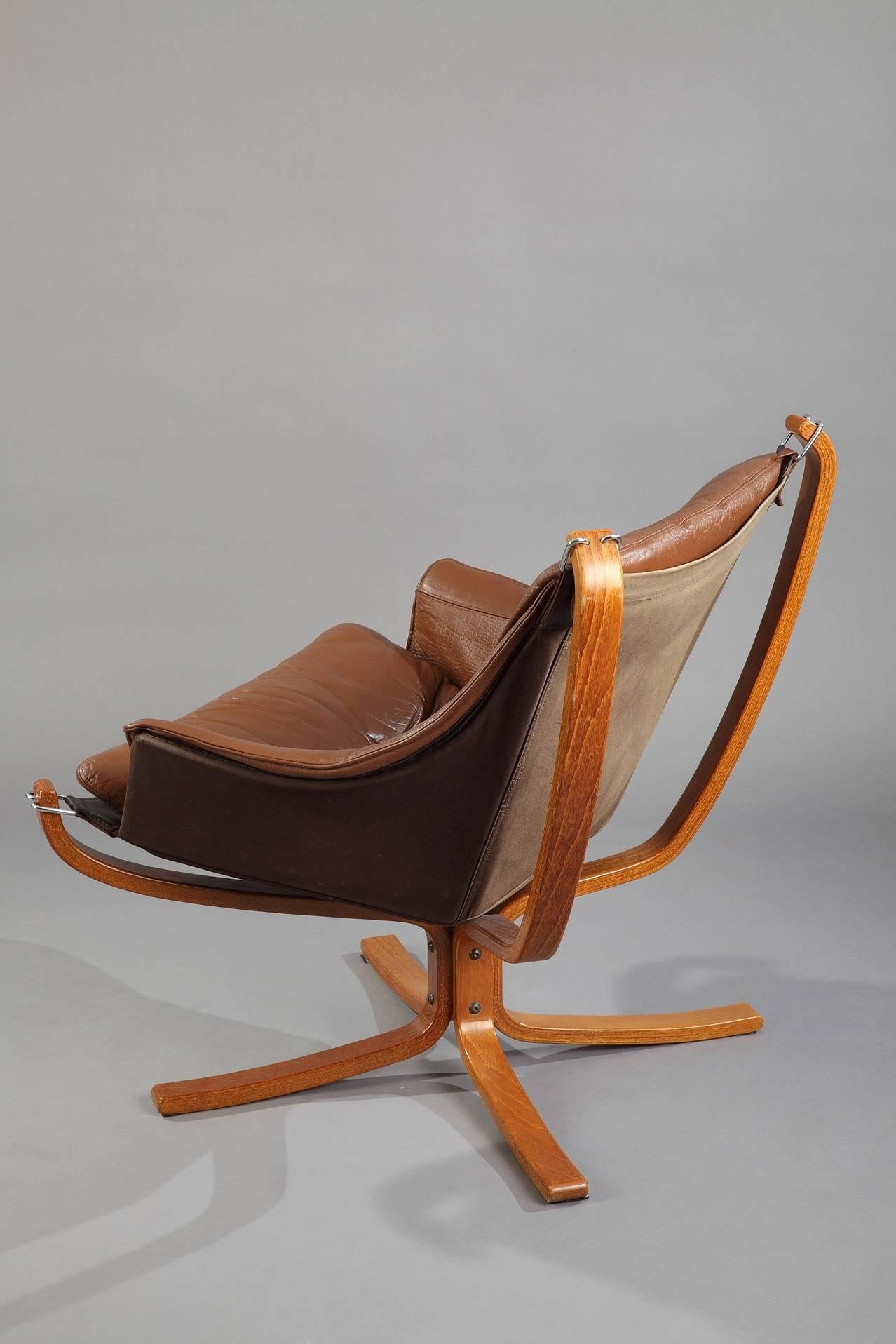 Leather Falcon Armchair by Sigurd Ressell for Vatne Mobler