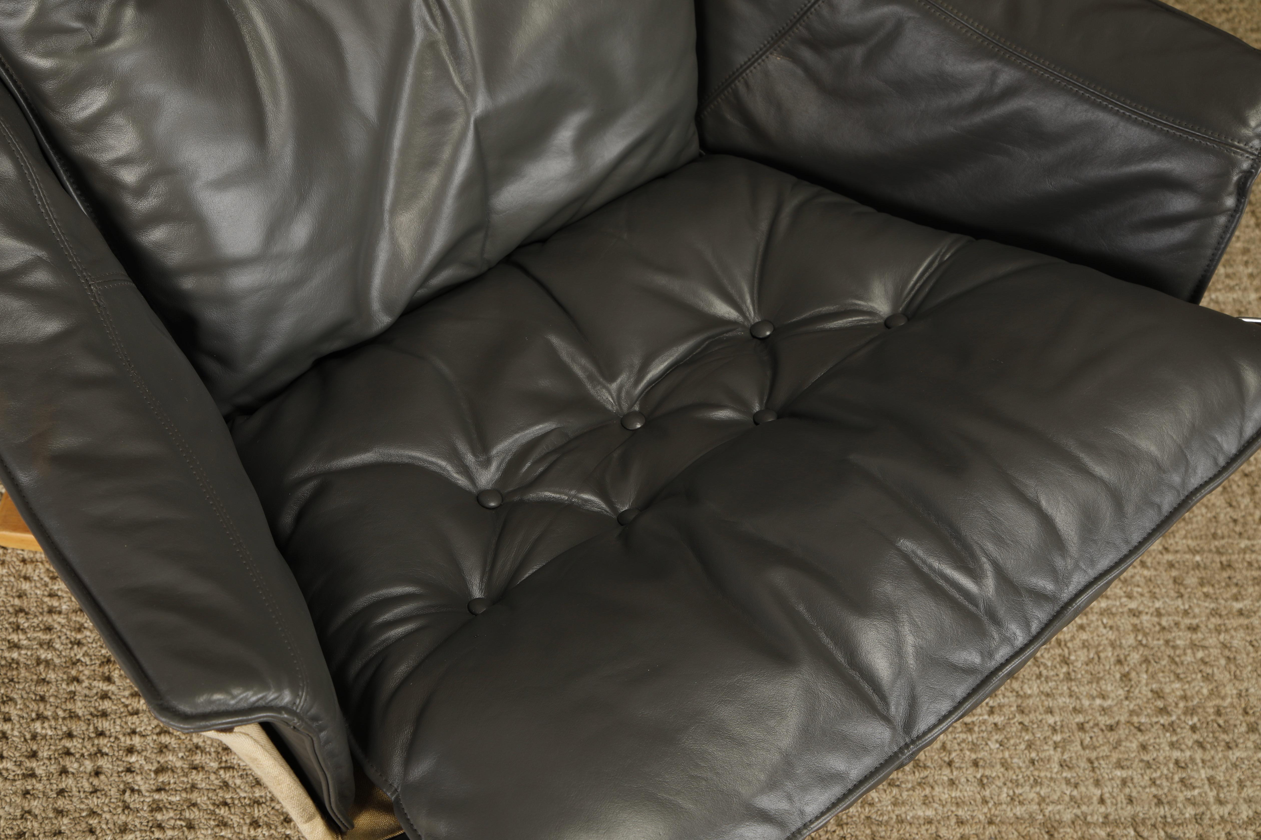 'Falcon' Chair and Ottoman by Sigurd Ressell for Vatne Møbler, 1970s, Signed For Sale 7