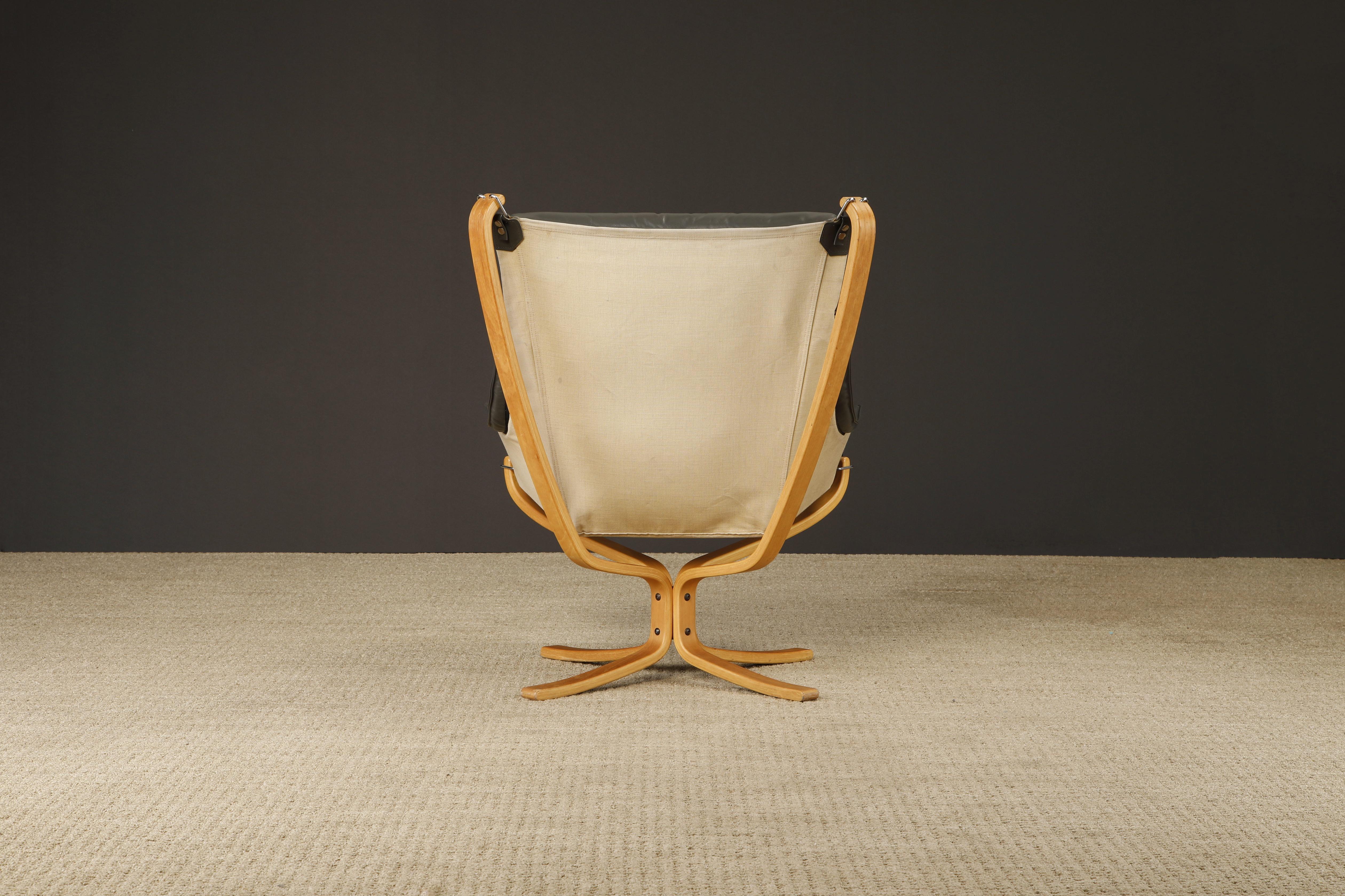'Falcon' Chair and Ottoman by Sigurd Ressell for Vatne Møbler, 1970s, Signed For Sale 9