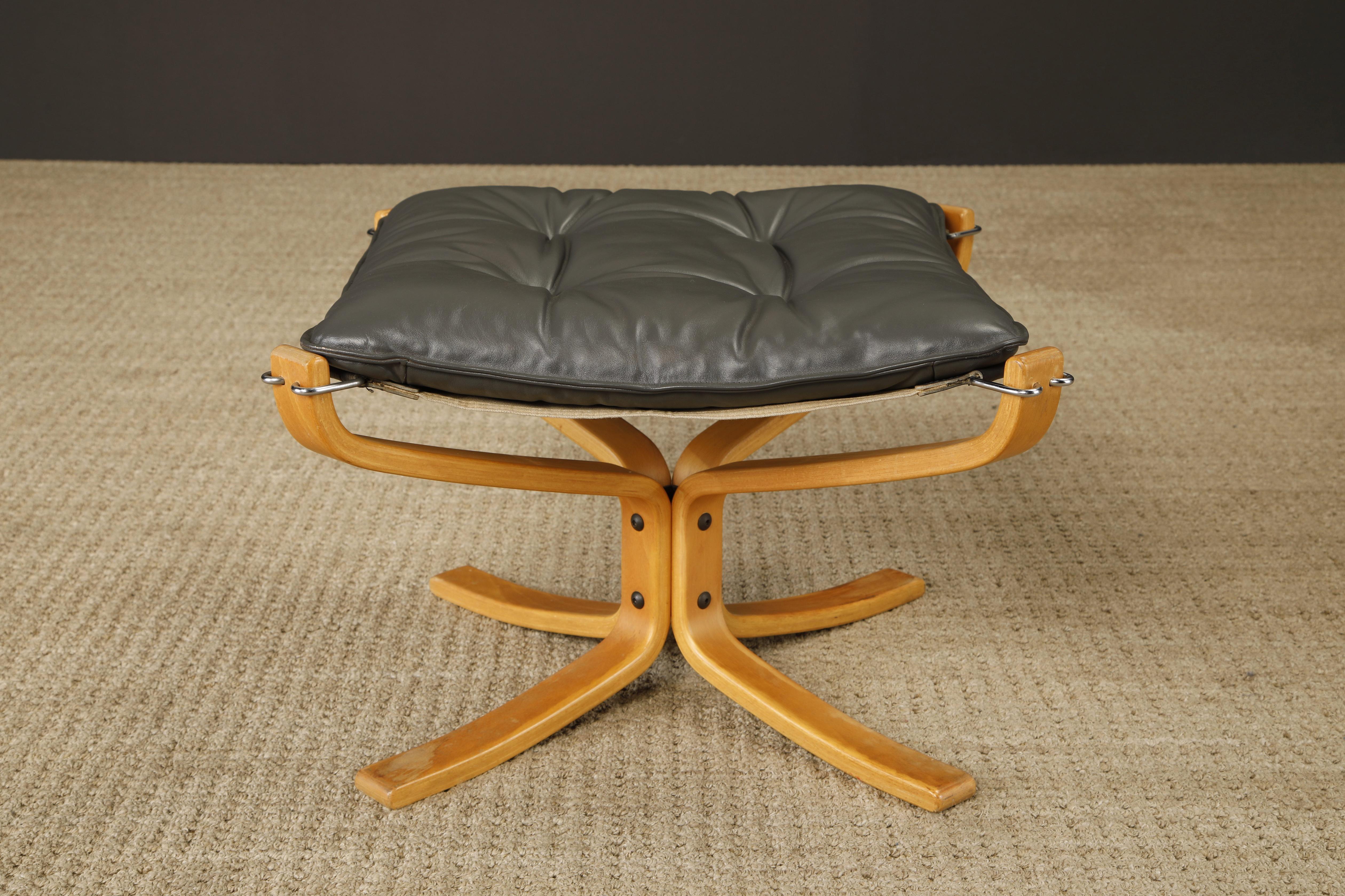 'Falcon' Chair and Ottoman by Sigurd Ressell for Vatne Møbler, 1970s, Signed For Sale 10