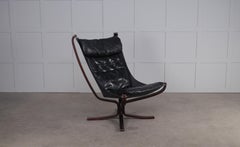 Black Leather 'Falcon' chair by Sigurd Ressell, 1970s