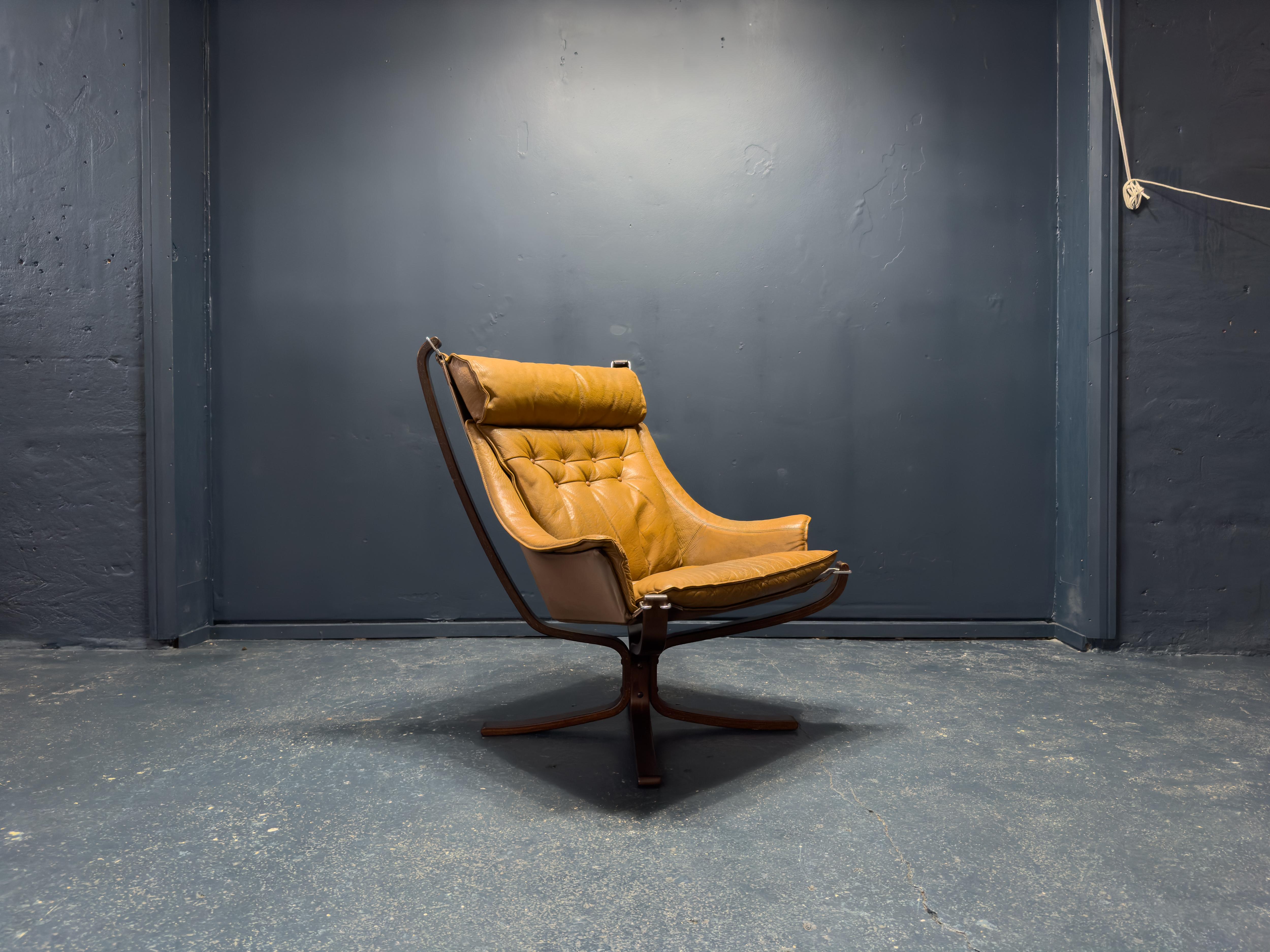 Mid-Century Modern Falcon Chair with Footstool by Sigurd Resell For Sale