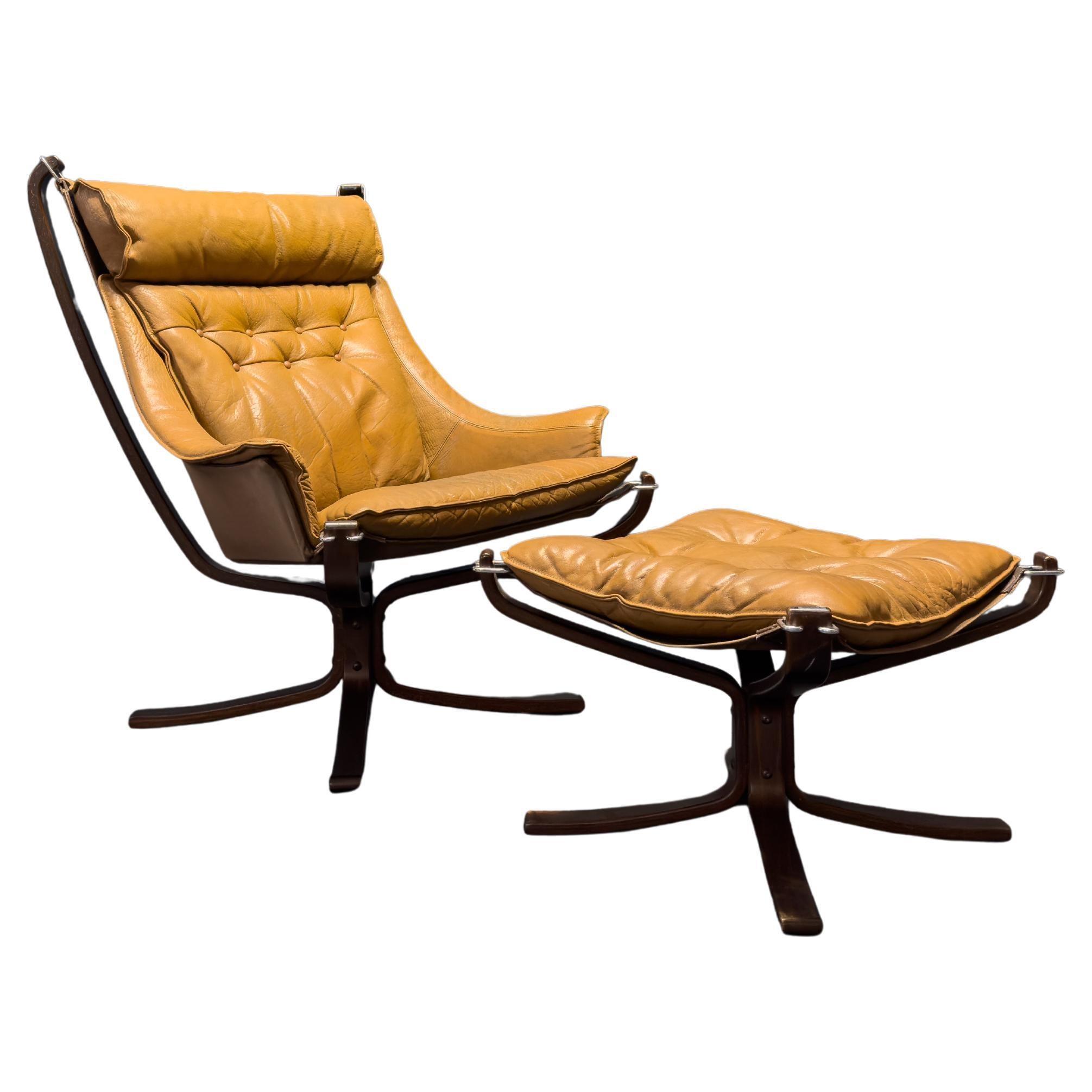 Falcon Chair with Footstool by Sigurd Resell