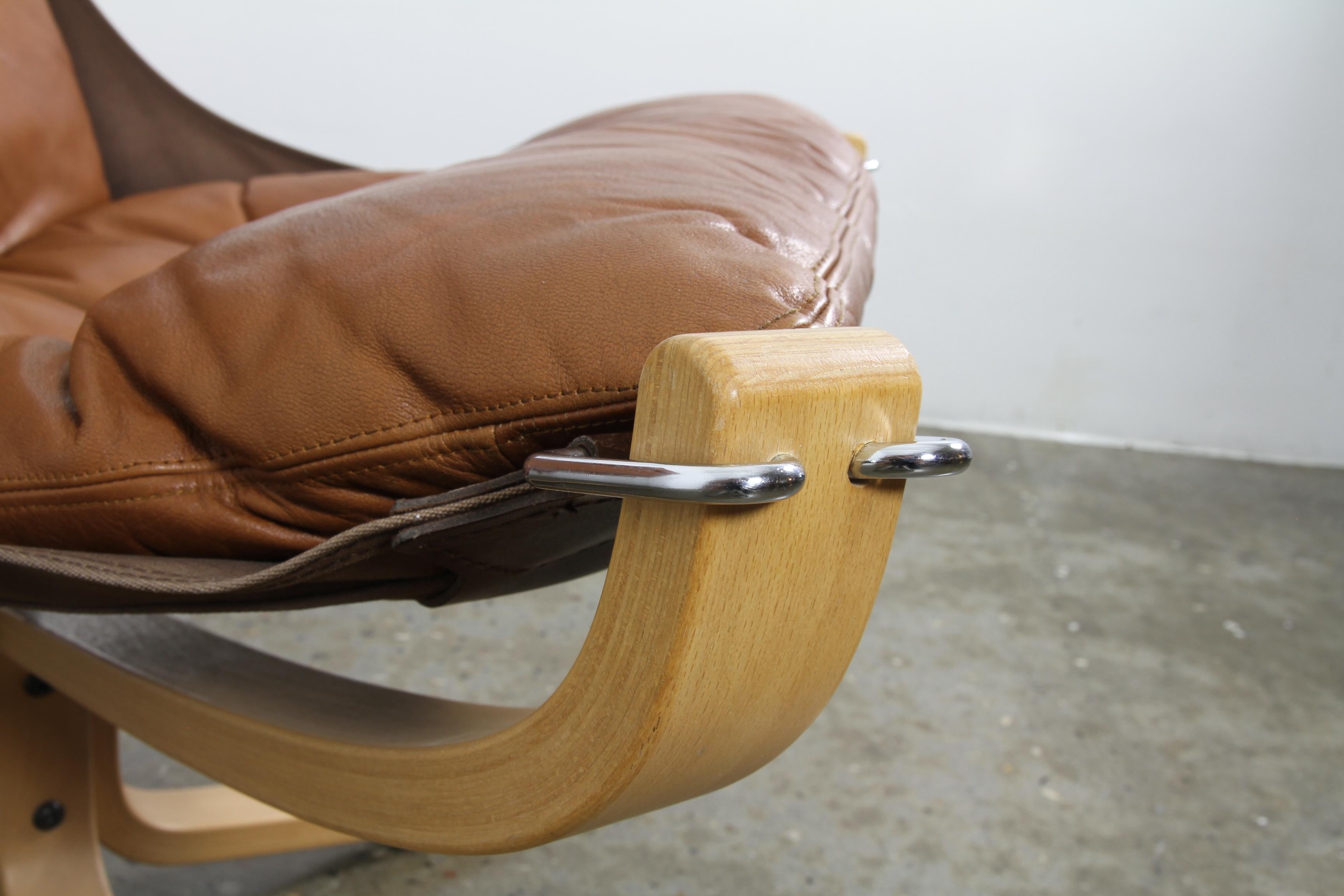 Falcon Chair with Ottoman by Sigurd Ressell, 1970s 1