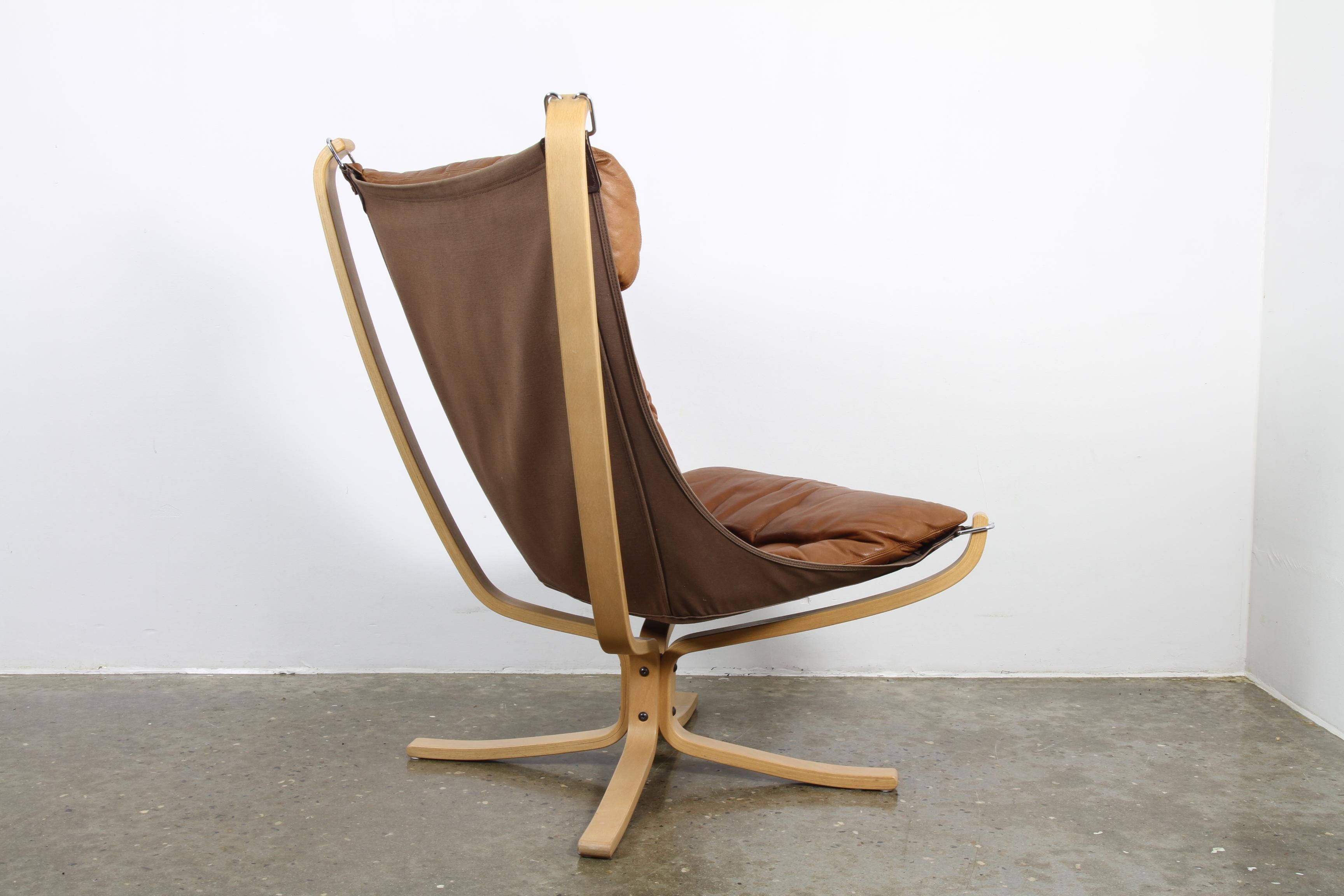 Laminated Falcon Chair with Ottoman by Sigurd Ressell, 1970s