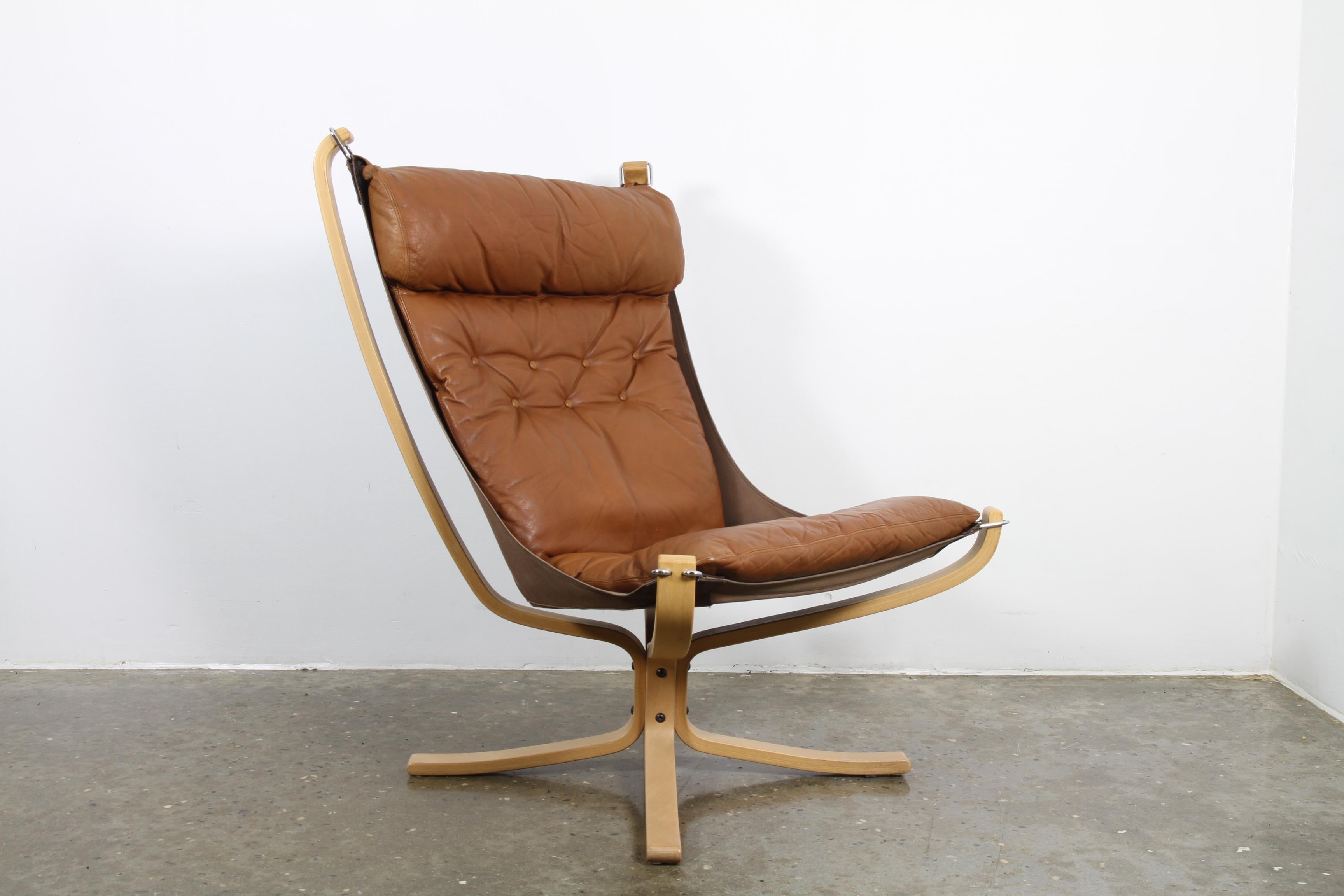 Late 20th Century Falcon Chair with Ottoman by Sigurd Ressell, 1970s