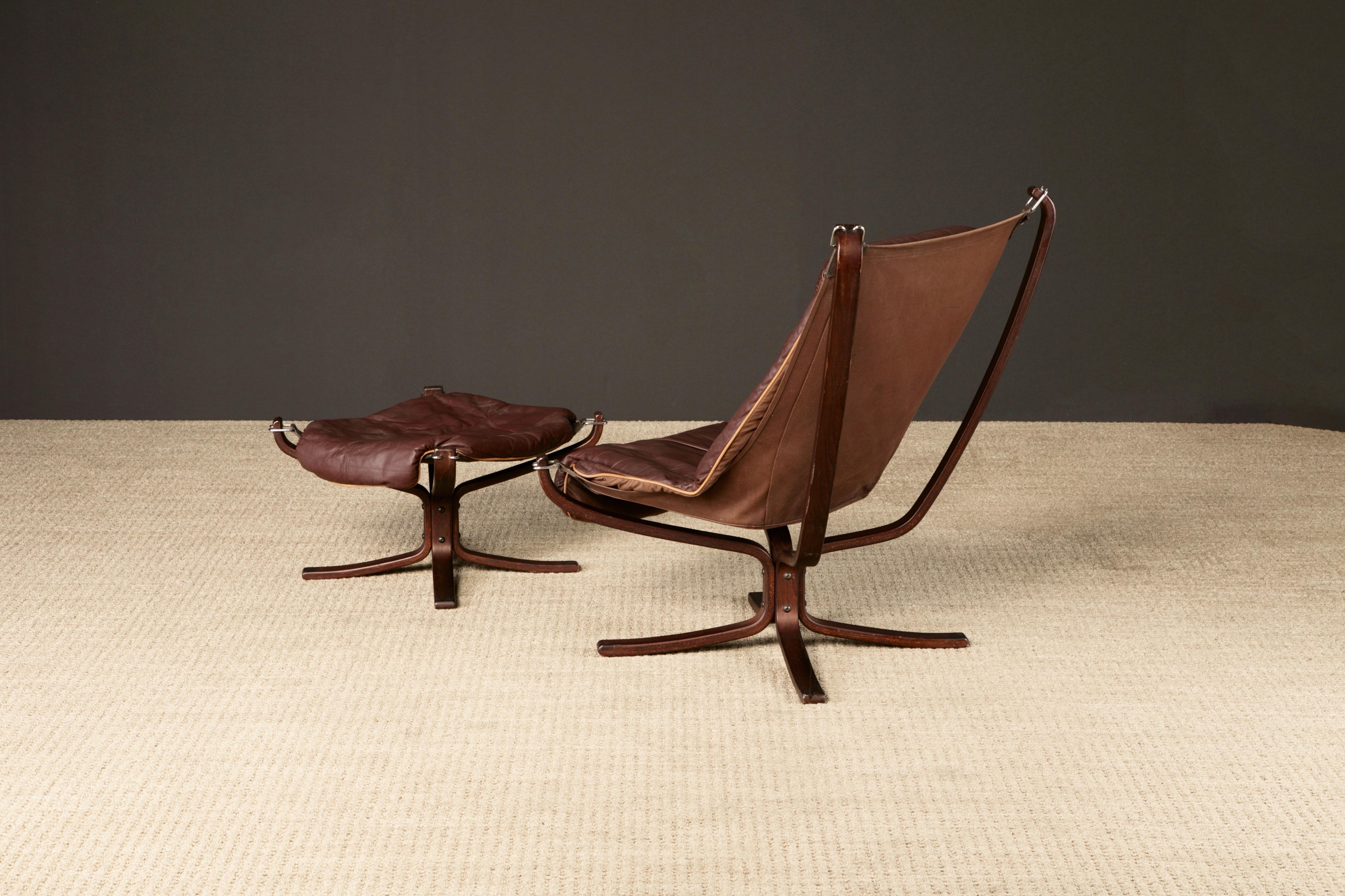 'Falcon' Sessel & Ottomane von Sigurd Ressell für Vatne Møbler, 1970er Jahre, signiert im Angebot 3