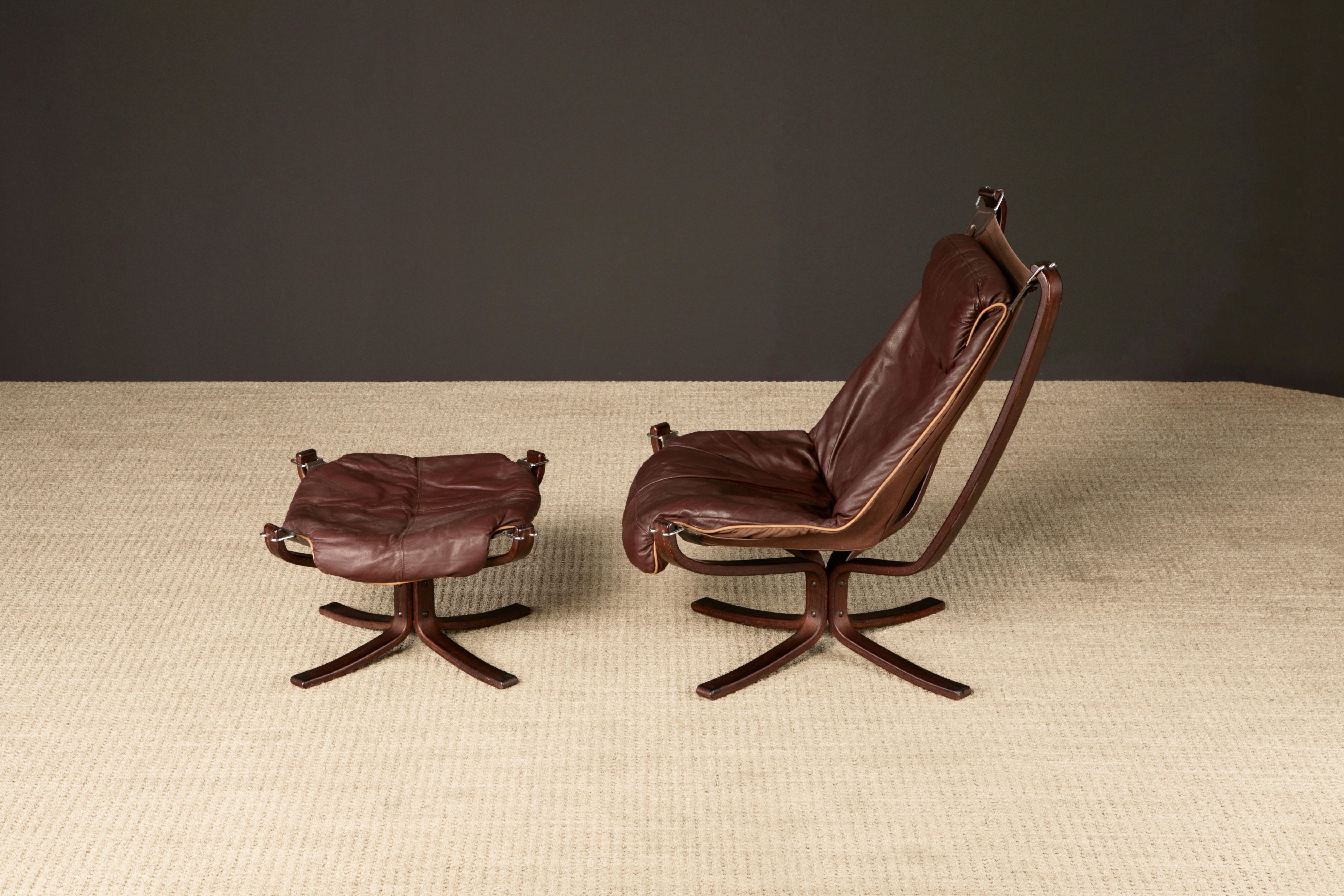 'Falcon' Sessel & Ottomane von Sigurd Ressell für Vatne Møbler, 1970er Jahre, signiert im Angebot 4
