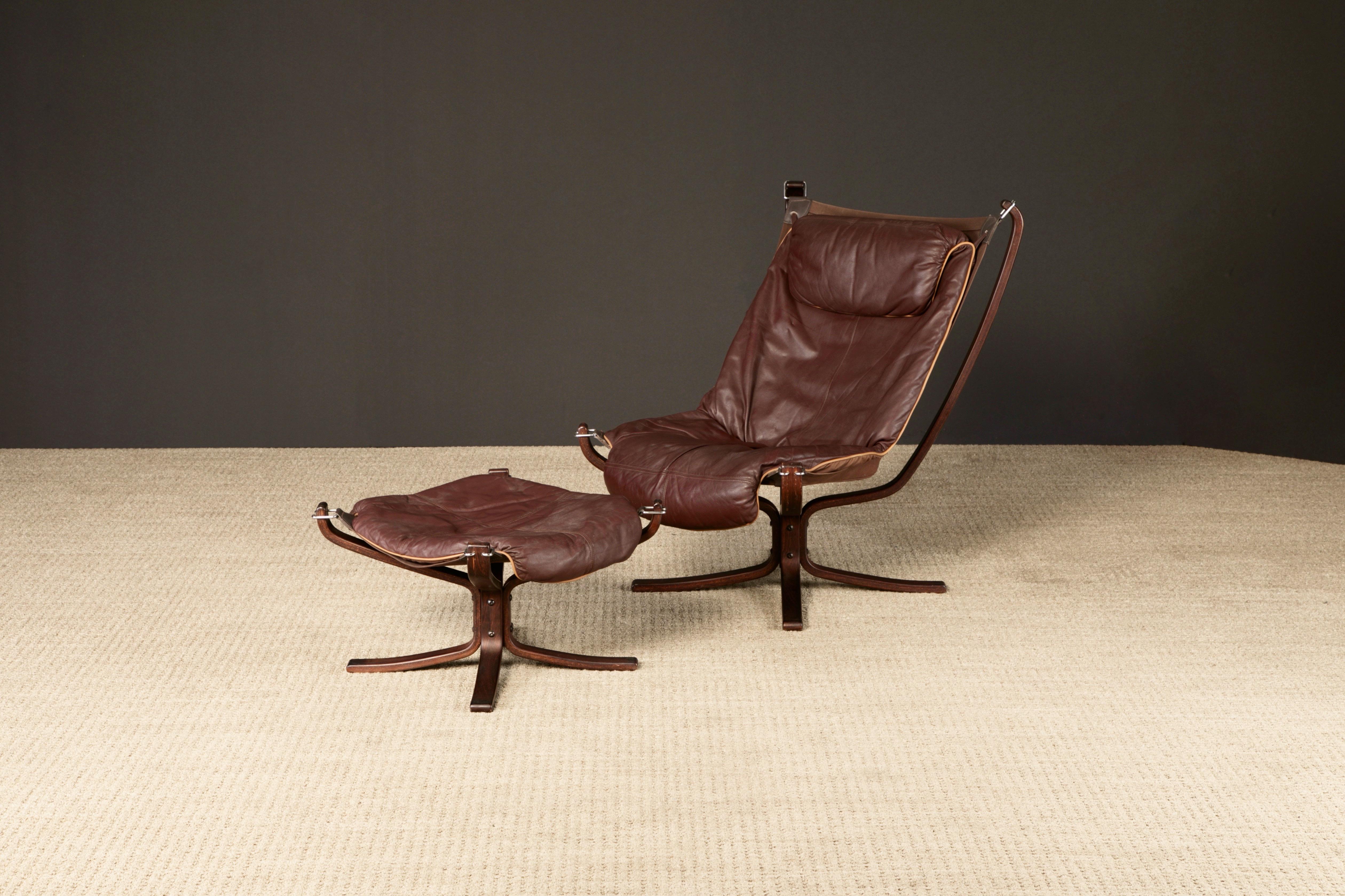 'Falcon' Sessel & Ottomane von Sigurd Ressell für Vatne Møbler, 1970er Jahre, signiert im Angebot 5