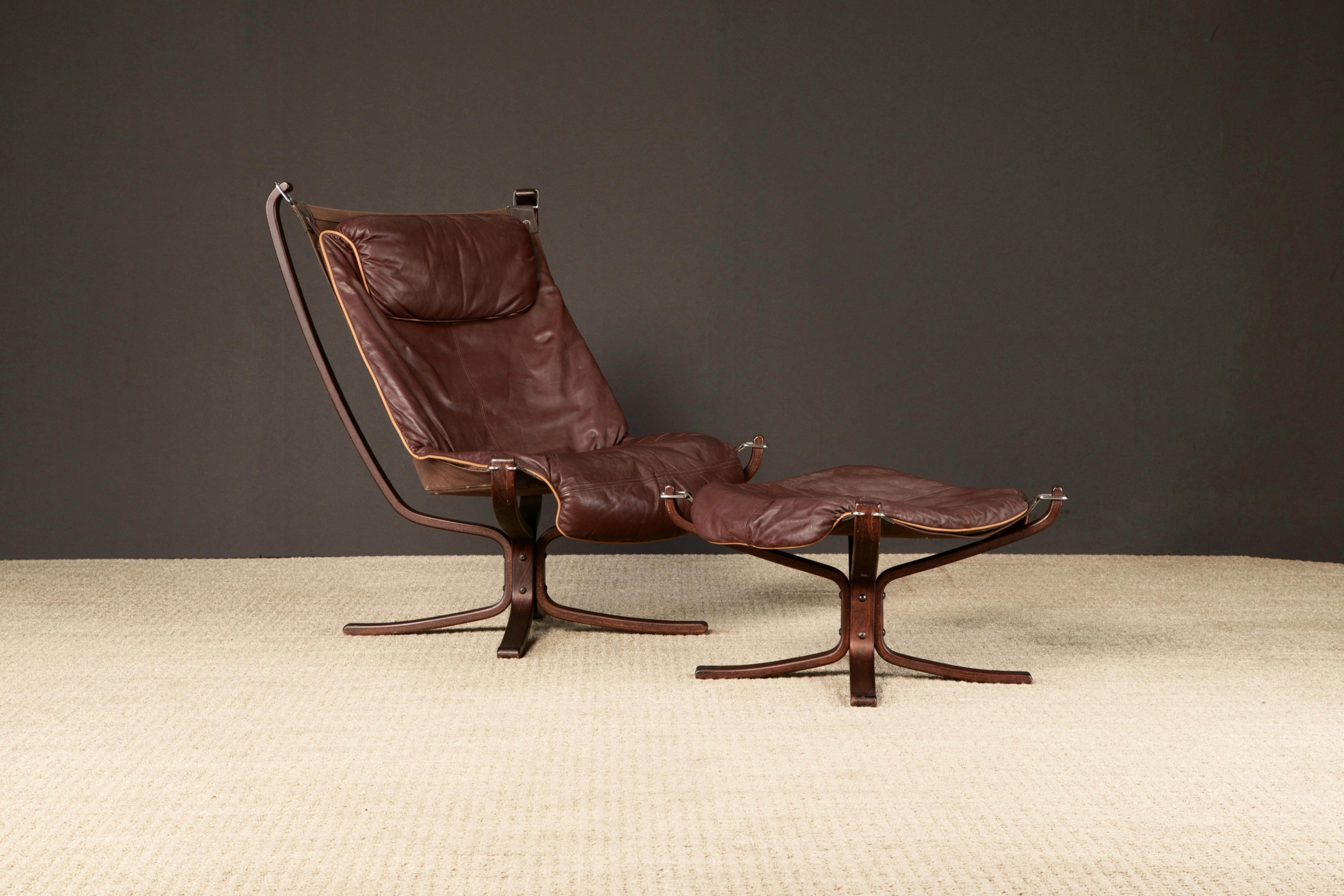 'Falcon' Sessel & Ottomane von Sigurd Ressell für Vatne Møbler, 1970er Jahre, signiert (Norwegisch) im Angebot