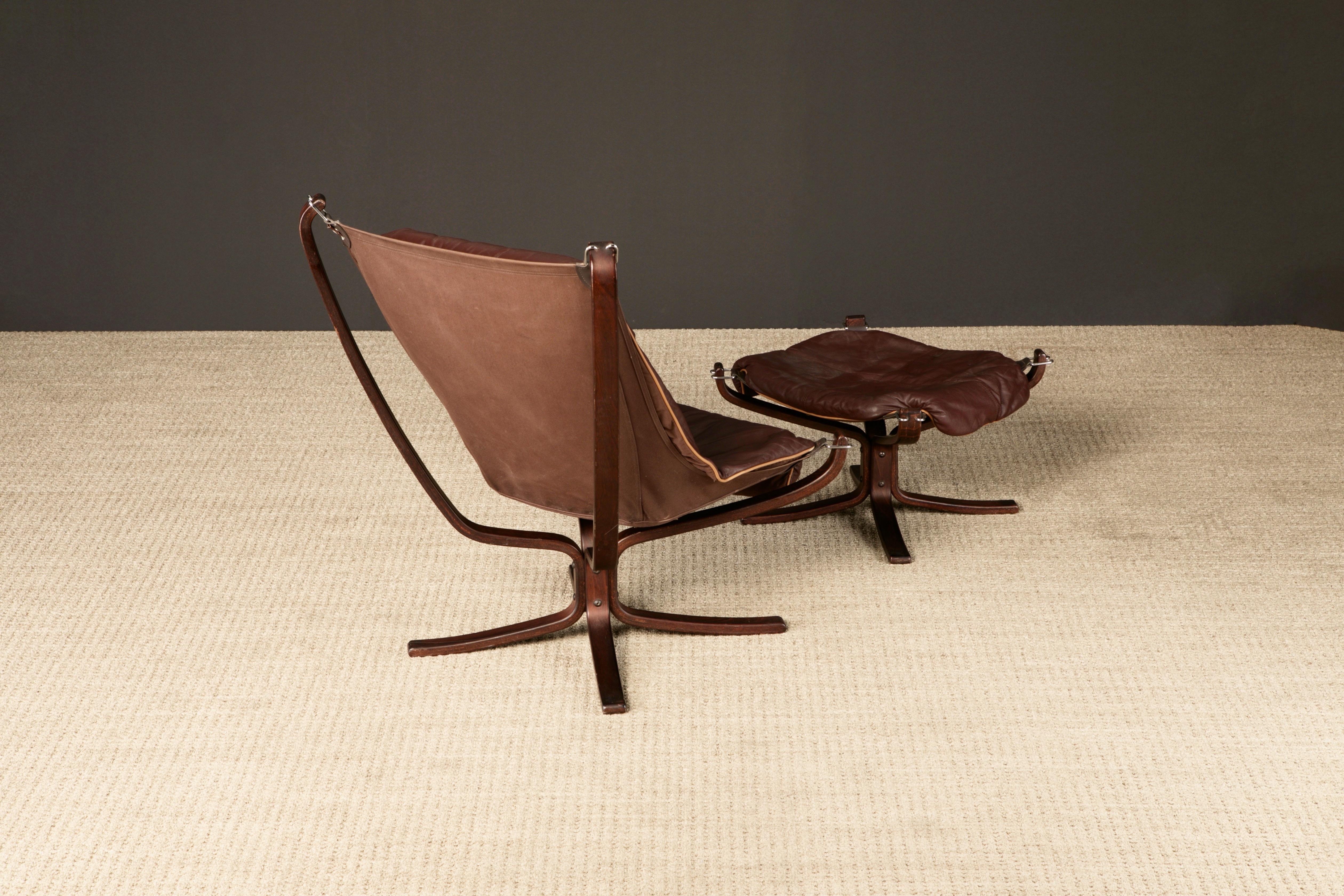 'Falcon' Sessel & Ottomane von Sigurd Ressell für Vatne Møbler, 1970er Jahre, signiert im Angebot 1