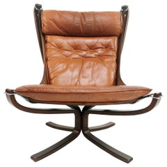 Falcon Leather Chair by Sigurd Ressell Midcentury:: 1970s