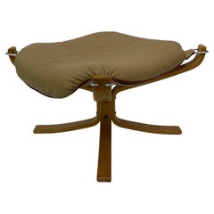 Vintage Falcon Leather Hocker Chair by Sigurd Ressel for Vatne Møbler, 1970s