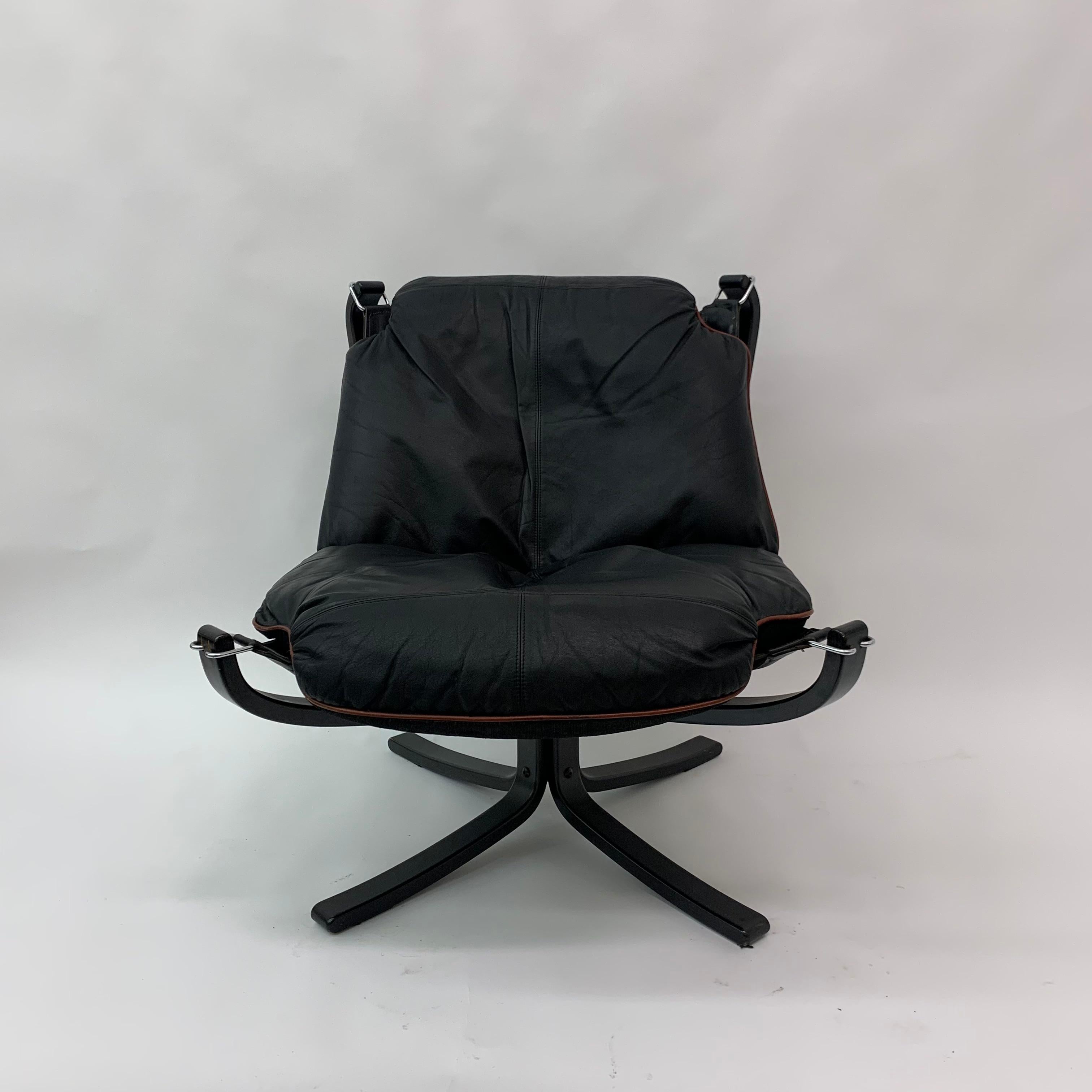 Falcon Leather Lounge Chair by Sigurd Ressel for Vatne Møbler, 1970s 4