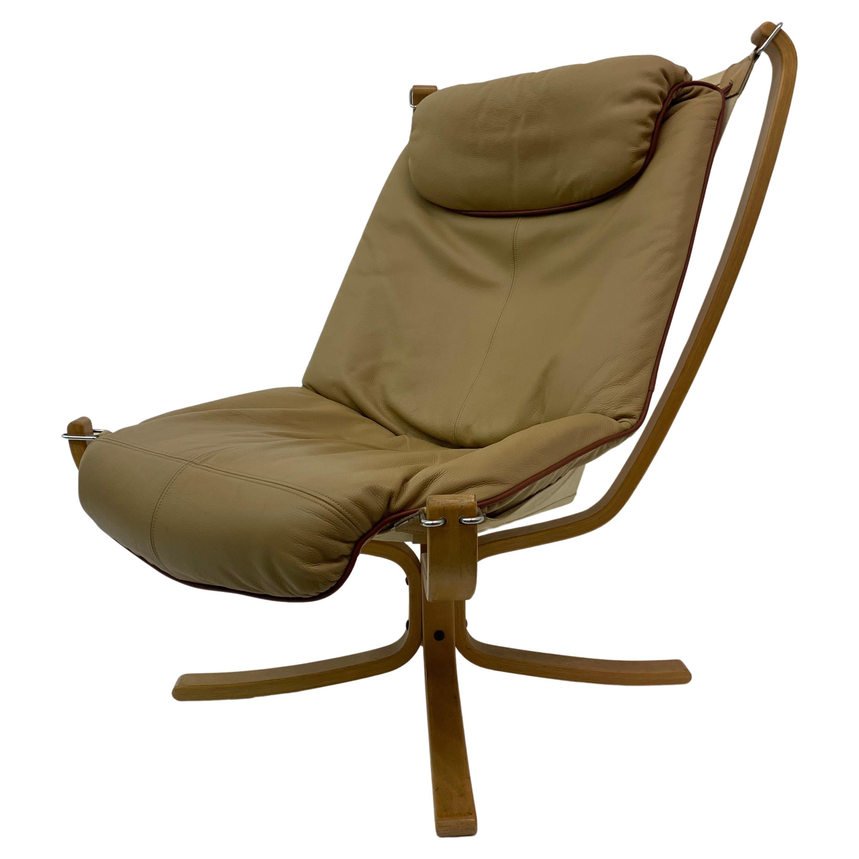 Falcon Leather Lounge Chair by Sigurd Ressel for Vatne Møbler, 1970s For Sale